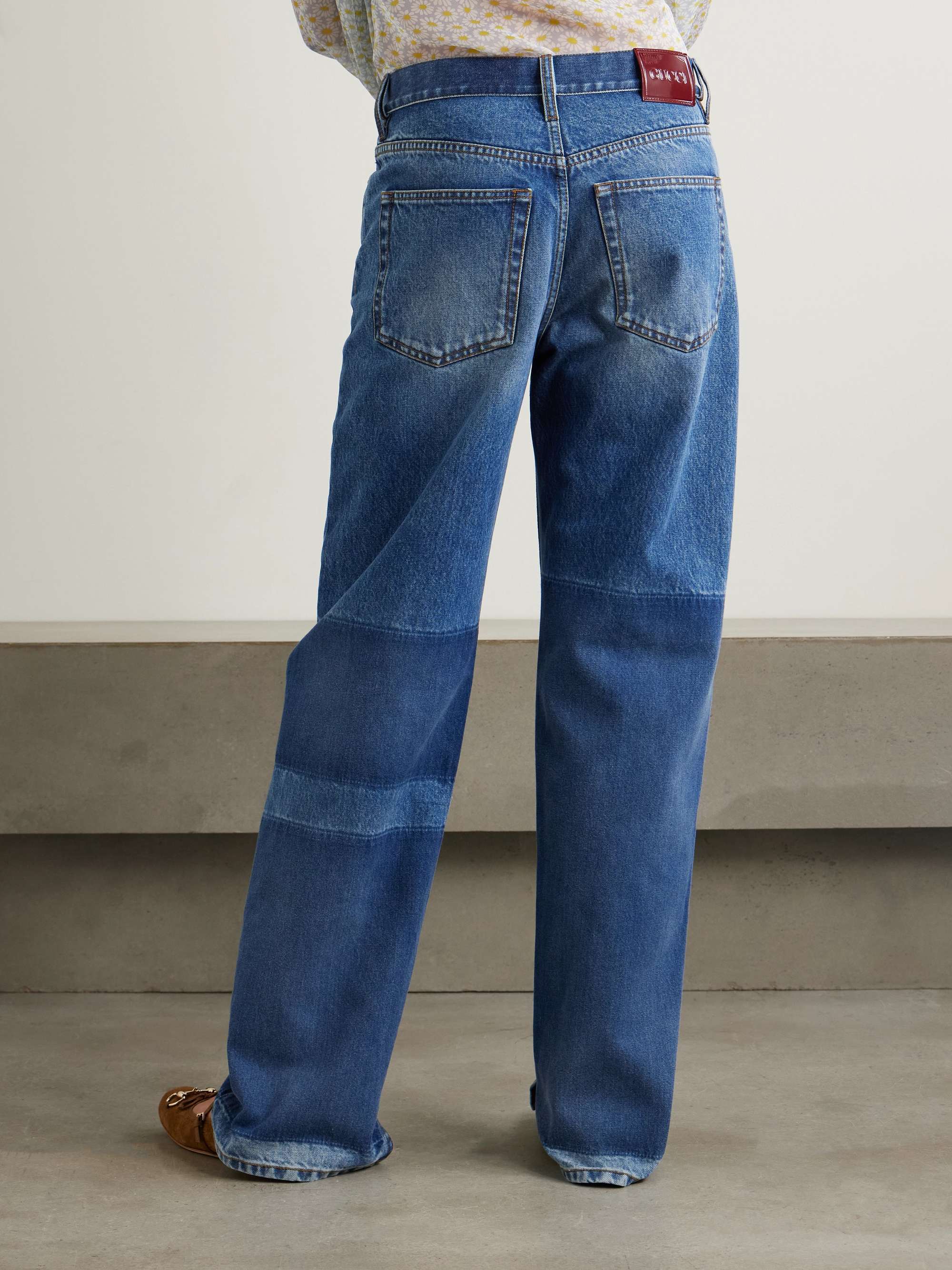 Patchwork low-rise boyfriend jeans view