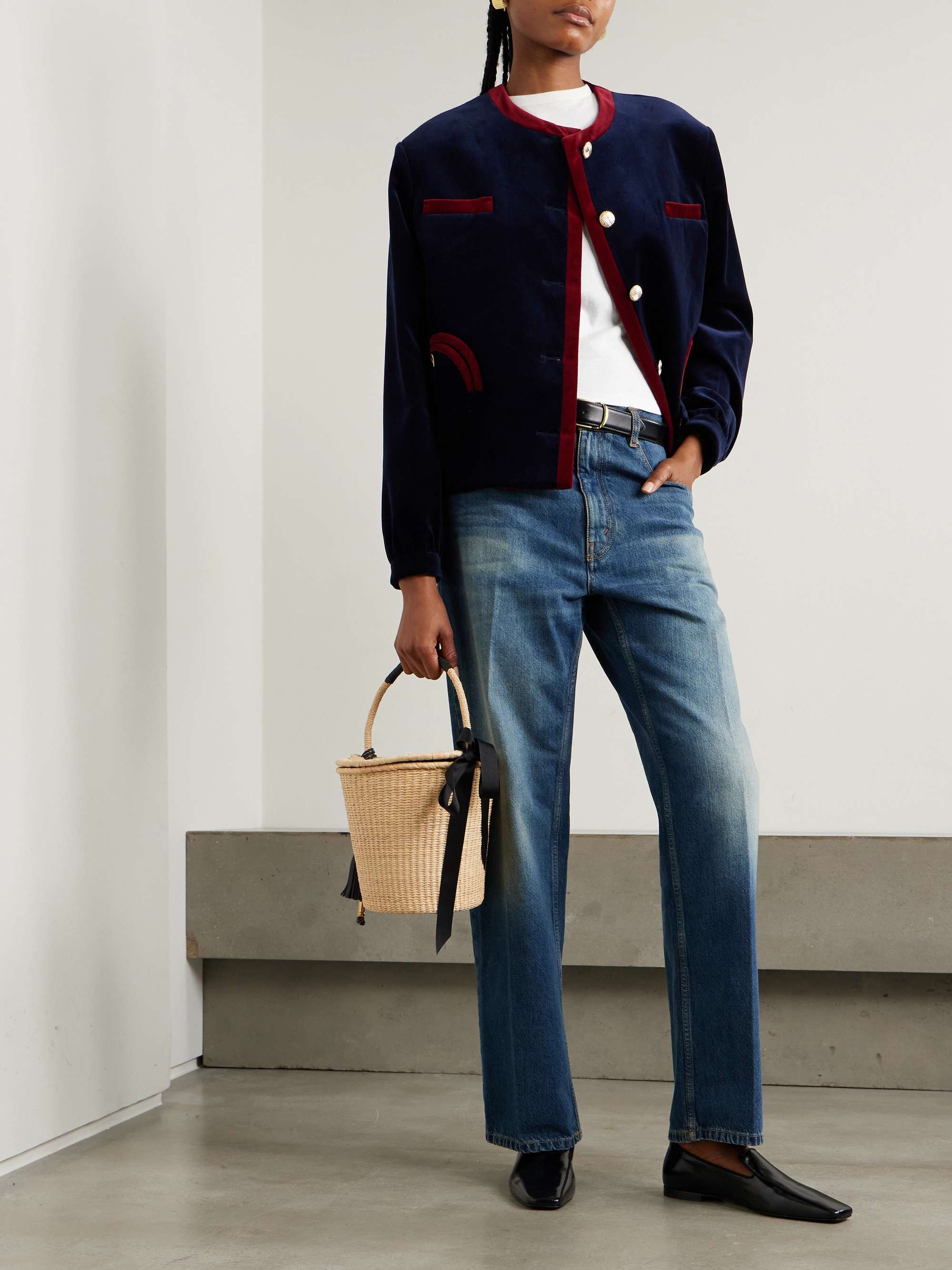 Gliss two-tone velvet jacket view