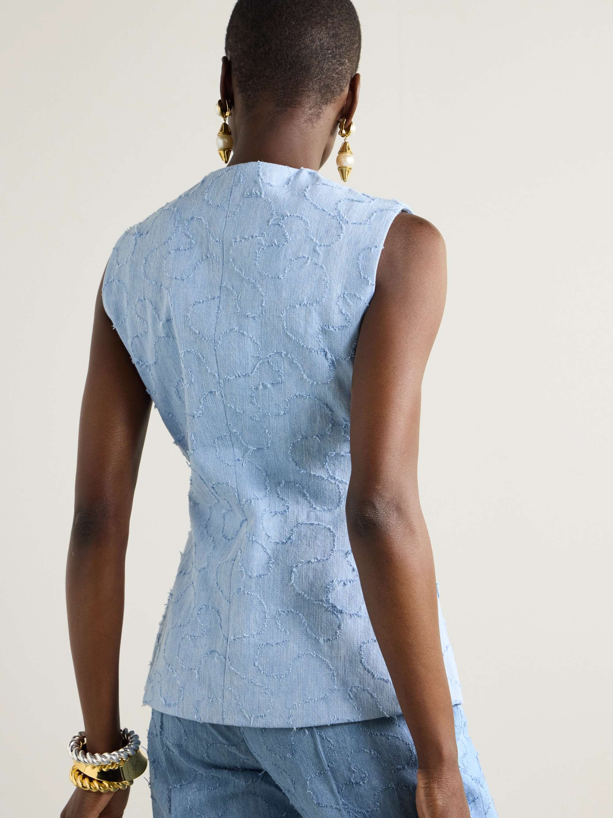 Marianne frayed denim vest view