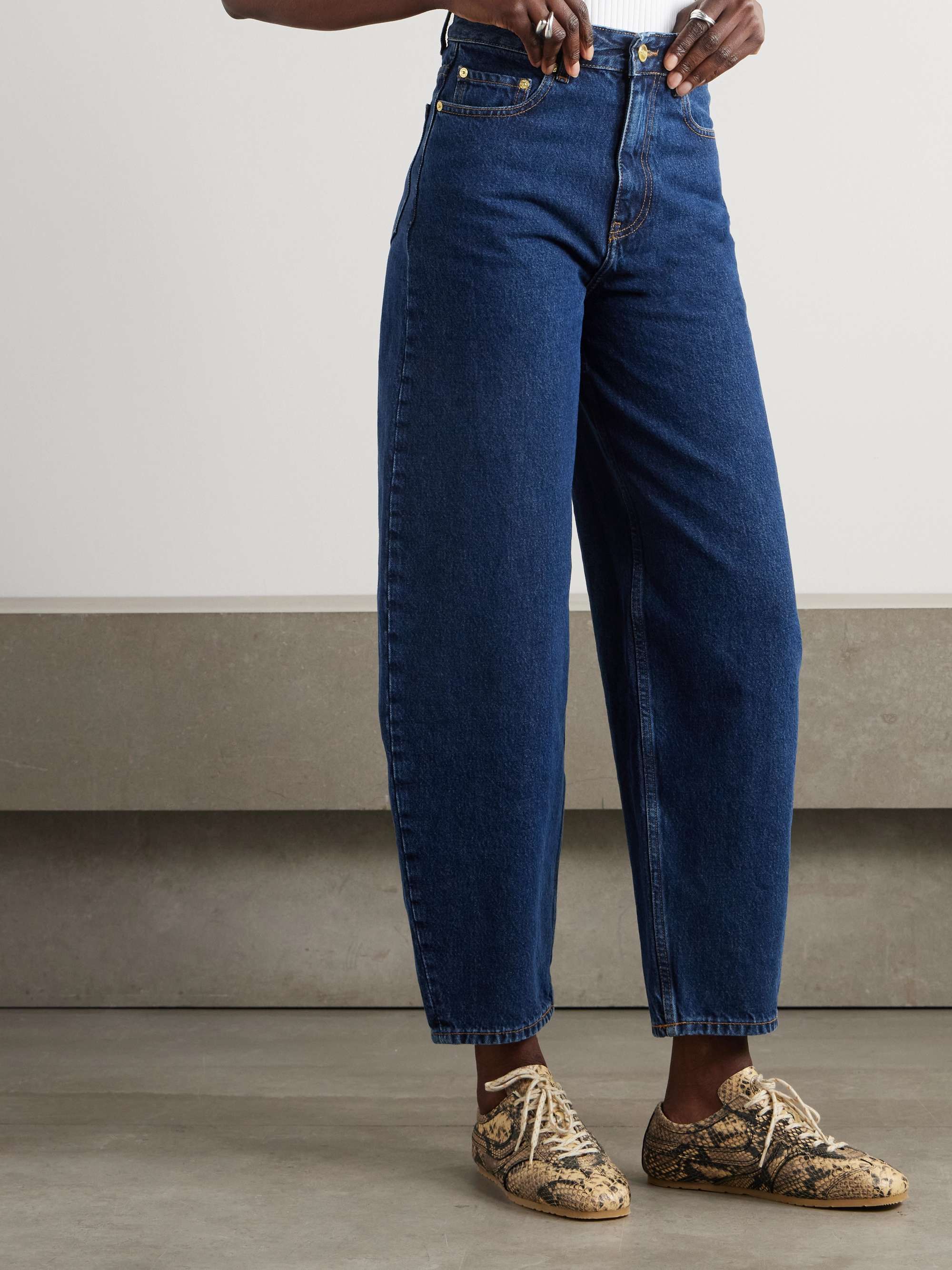 High-rise tapered organic jeans view