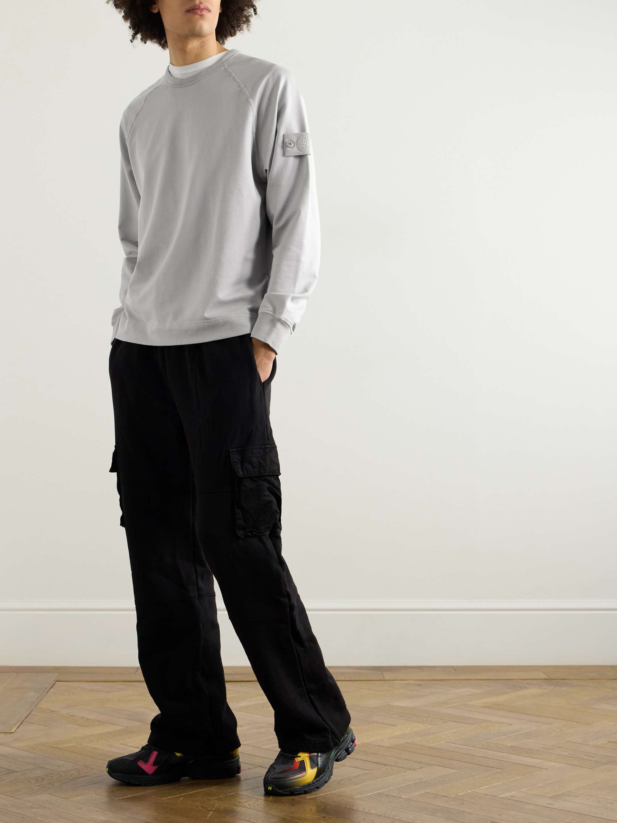 Ghost Logo-Appliquéd Garment-Dyed Cotton-Blend Jersey Sweatshirt view