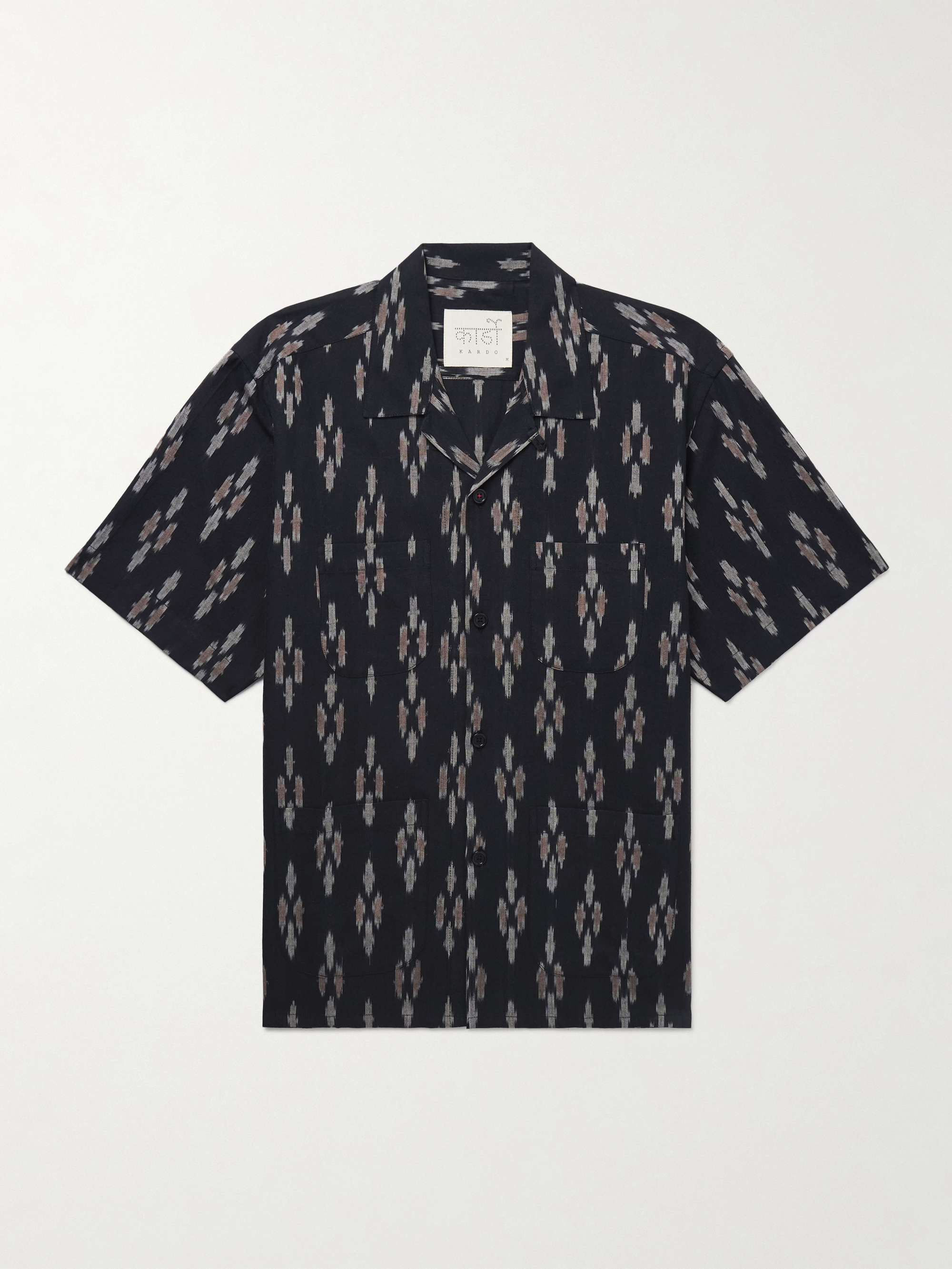 Pedro Camp-Collar Printed Cotton Shirt view