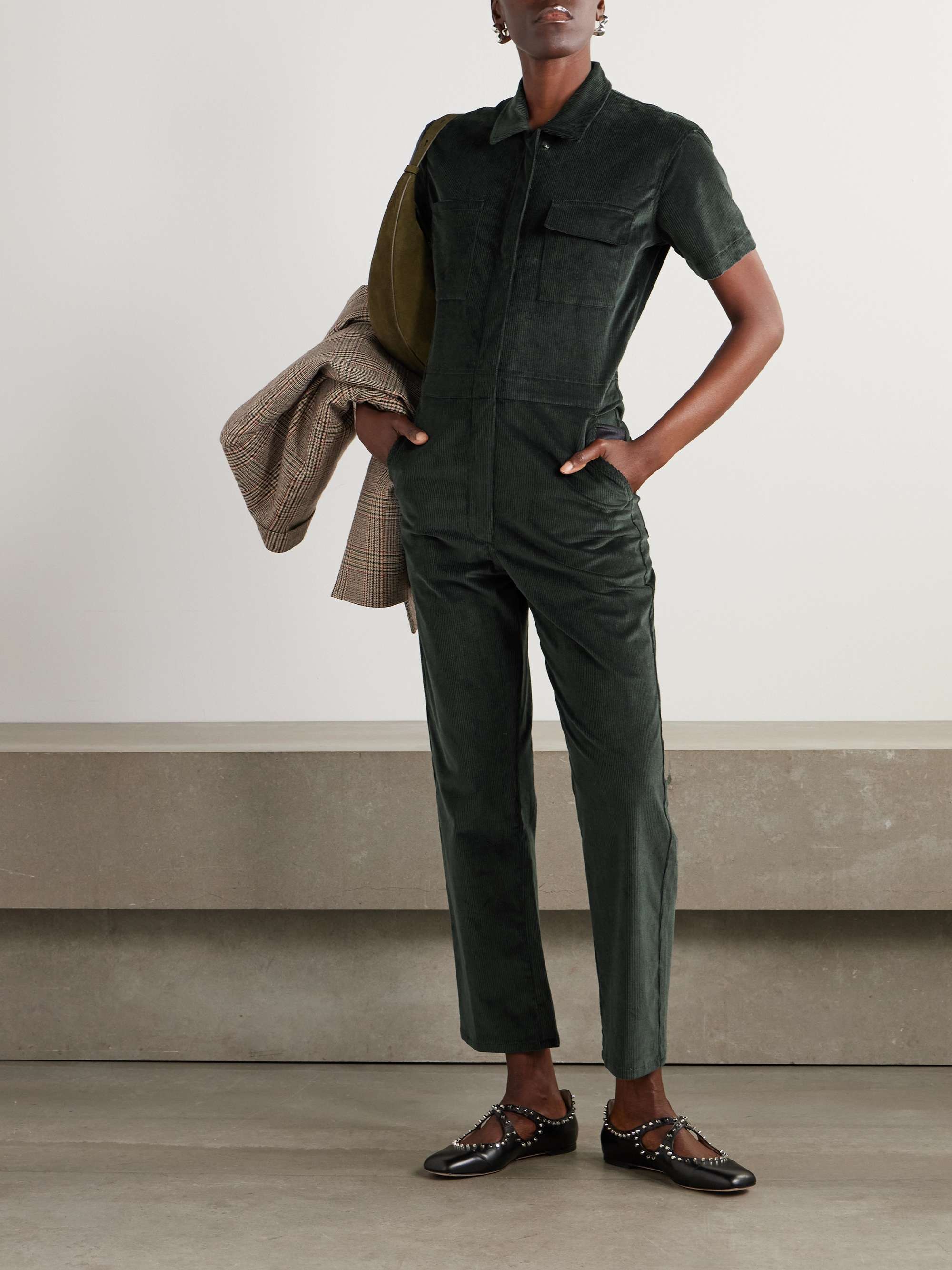 Worker cotton-blend corduroy jumpsuit view