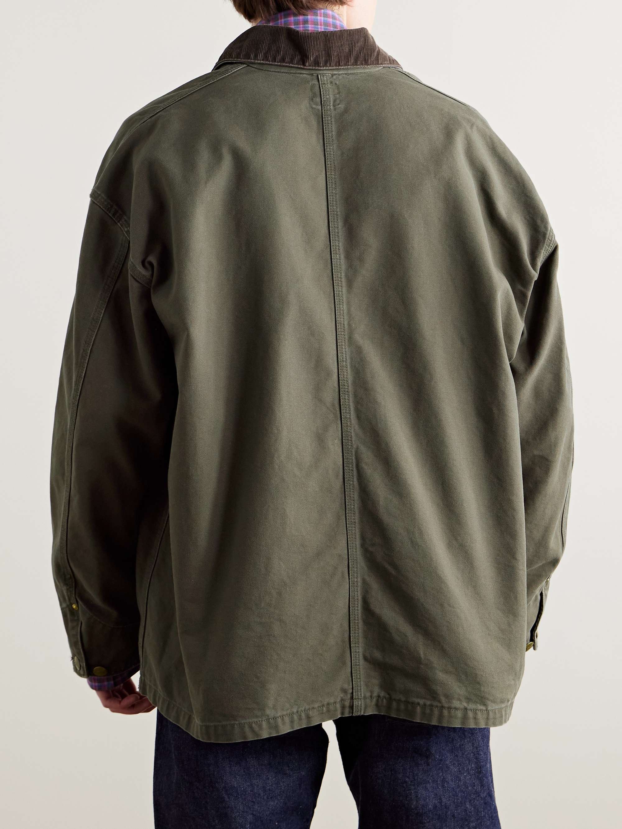 Cotton-Blend Corduroy-Trimmed Cotton-Canvas Chore Jacket view