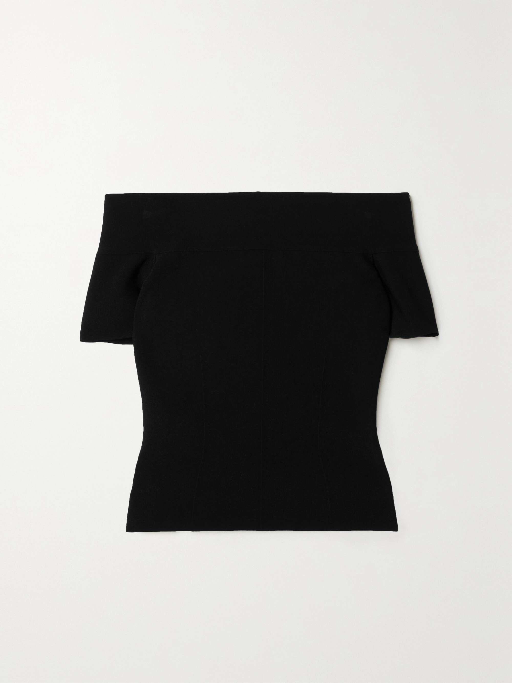 Off-the-shoulder stretch-knit top view
