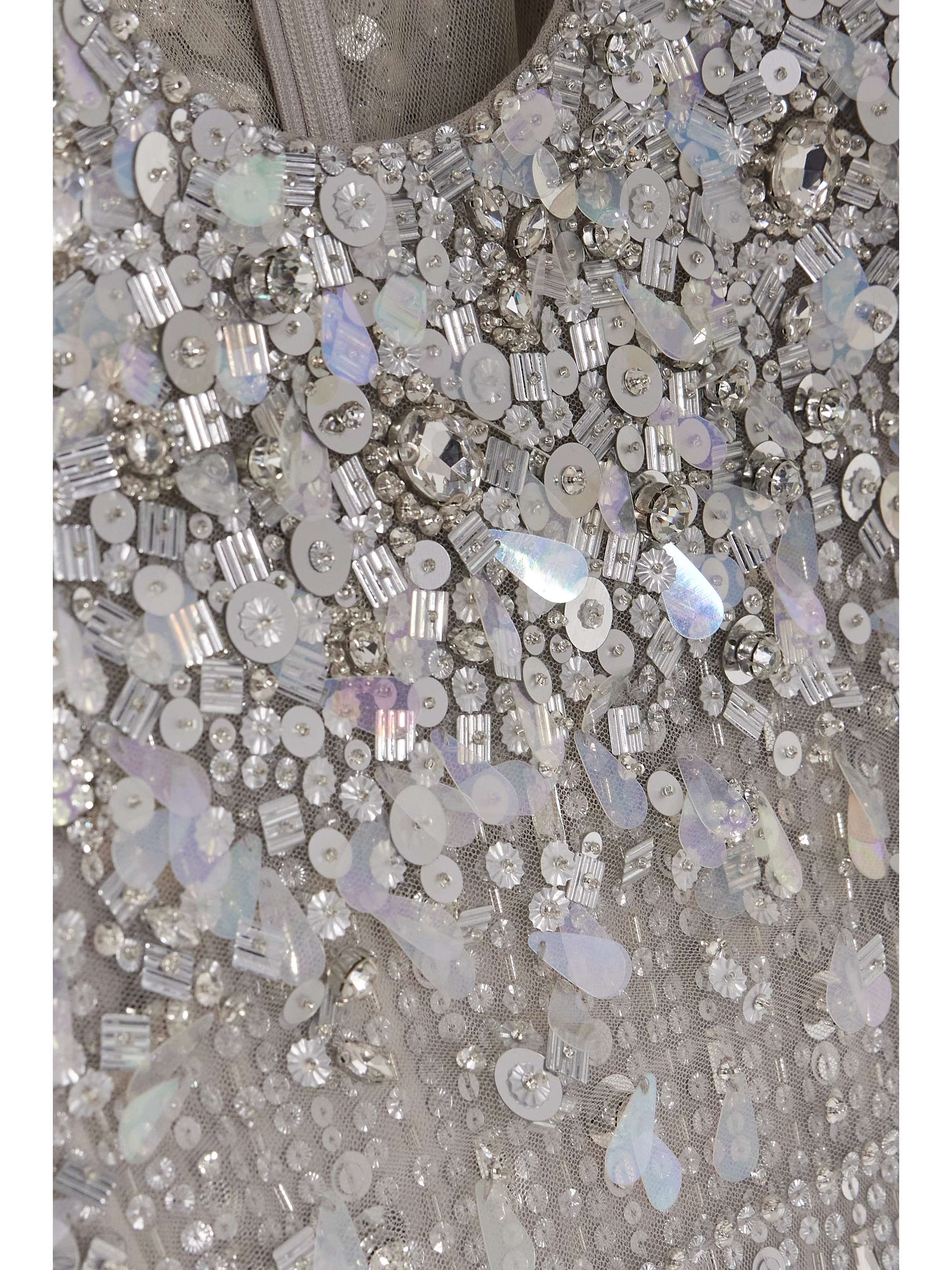 Nettie cape-effect embellished sequined tulle gown view