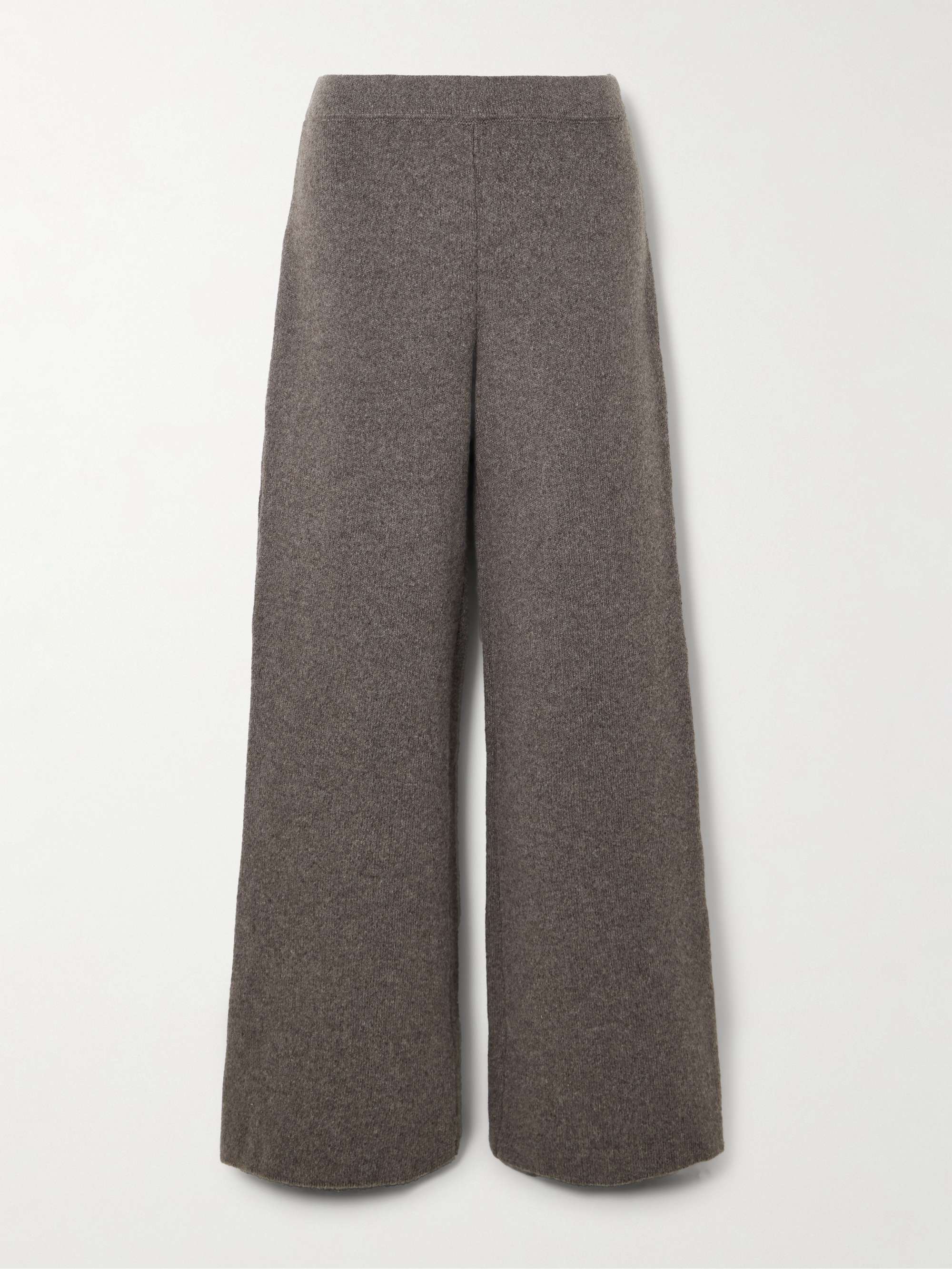 Wool and cashmere-blend wide-leg pants view
