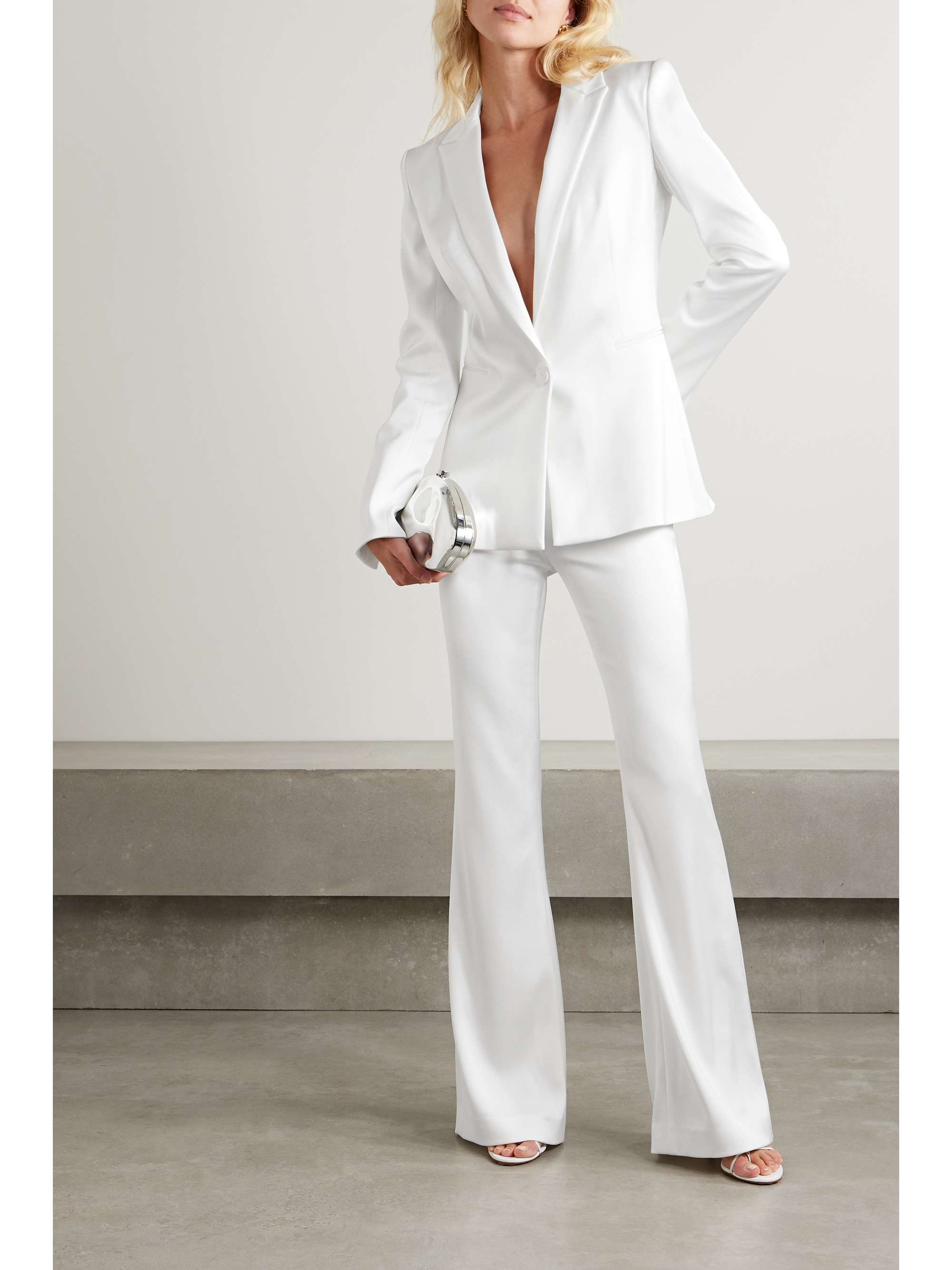 Satin flared pants view