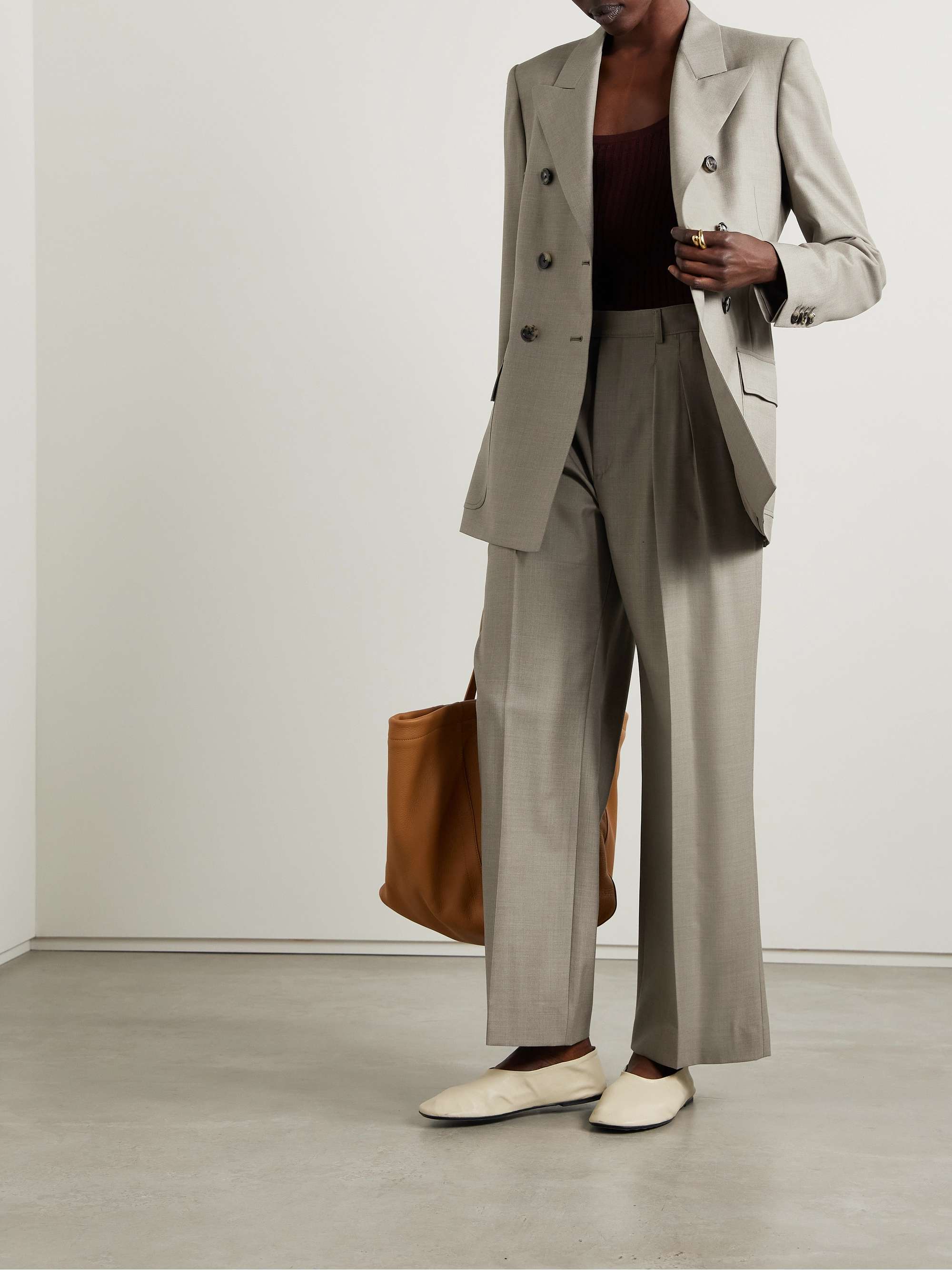 Ananda double-breasted wool-twill blazer view