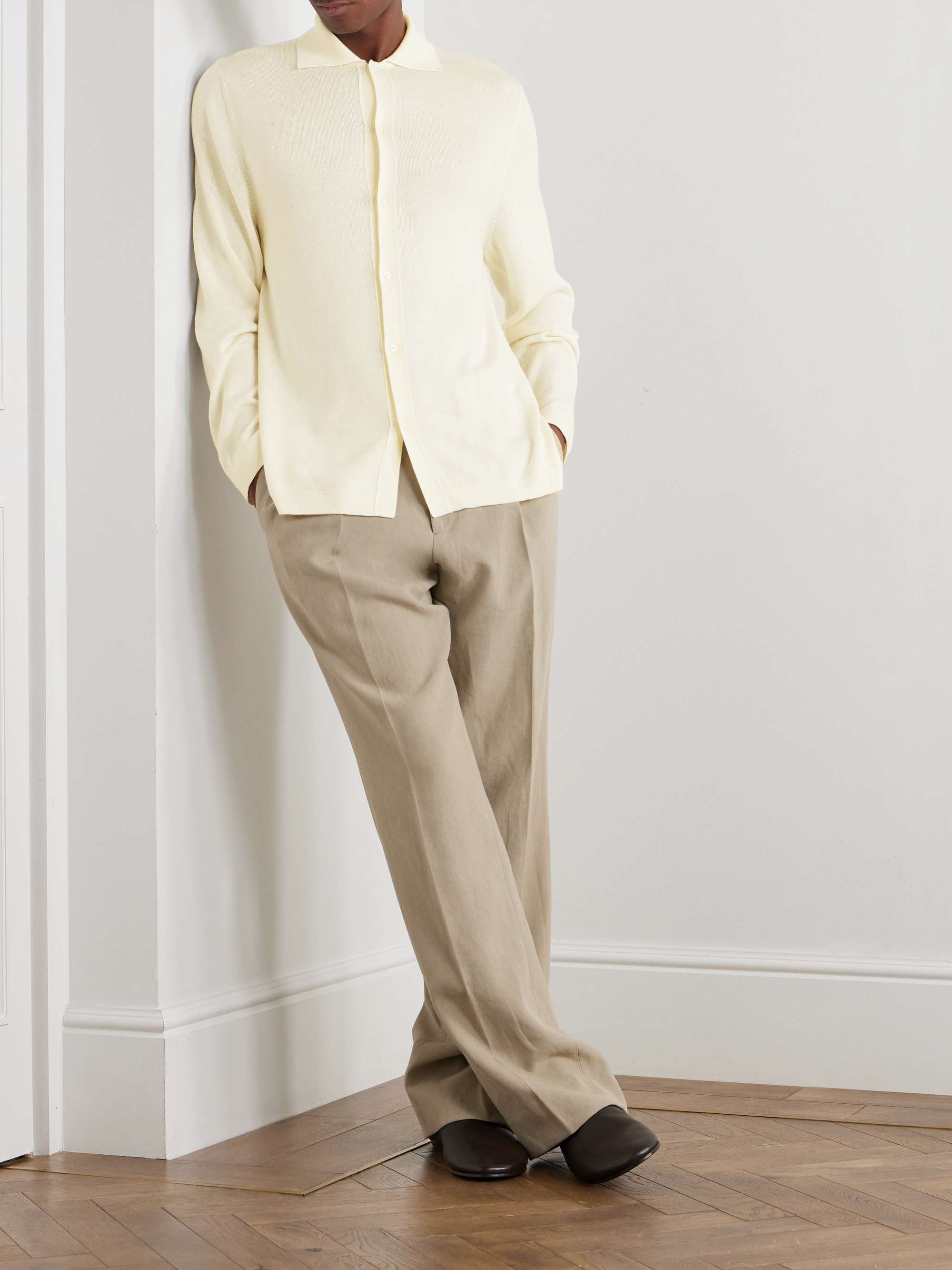 Wool and Silk-Blend Cardigan view
