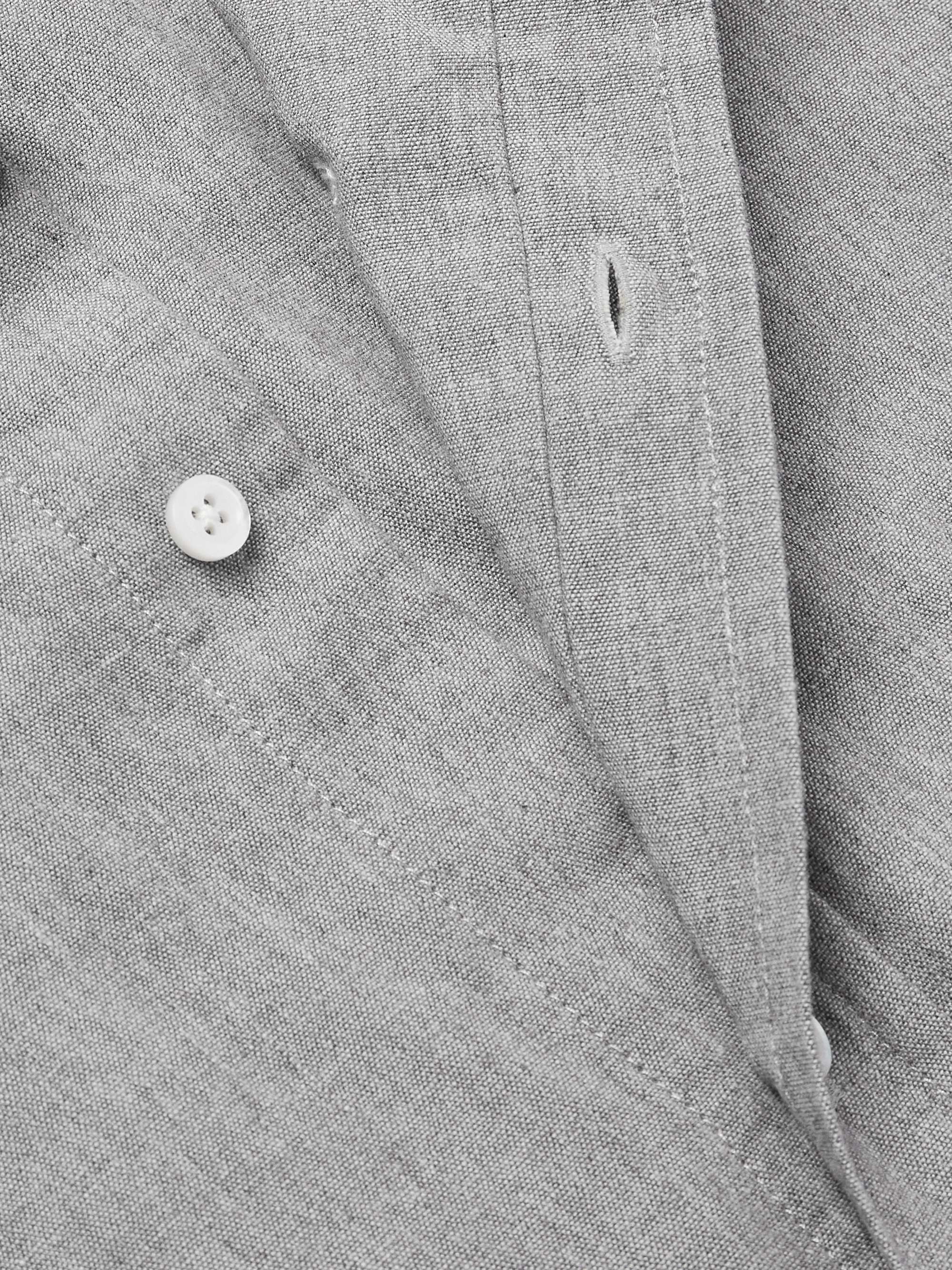 Button-Down Collar Striped Cotton-Chambray Shirt view