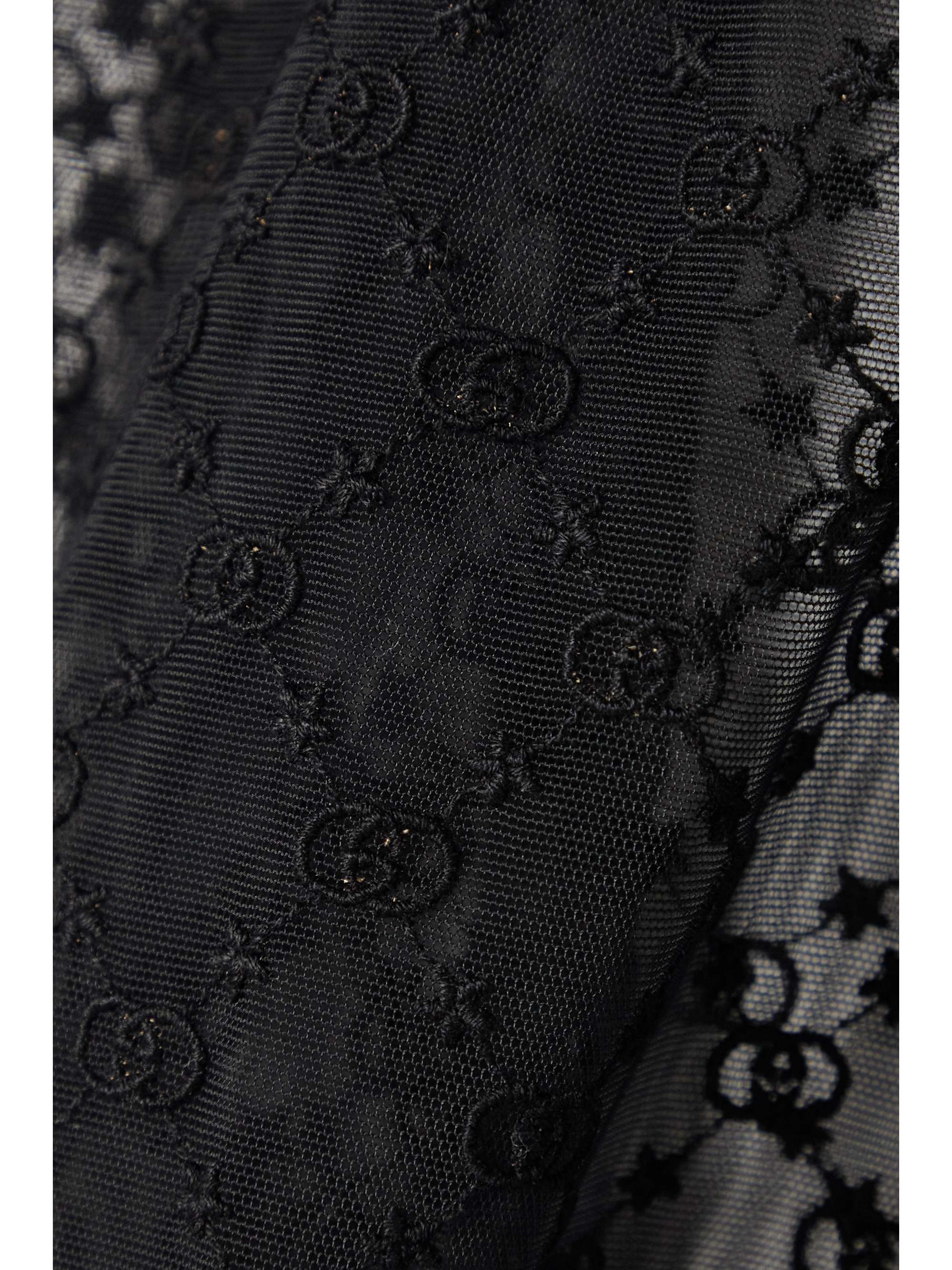 Love Parade embroidered tulle top view