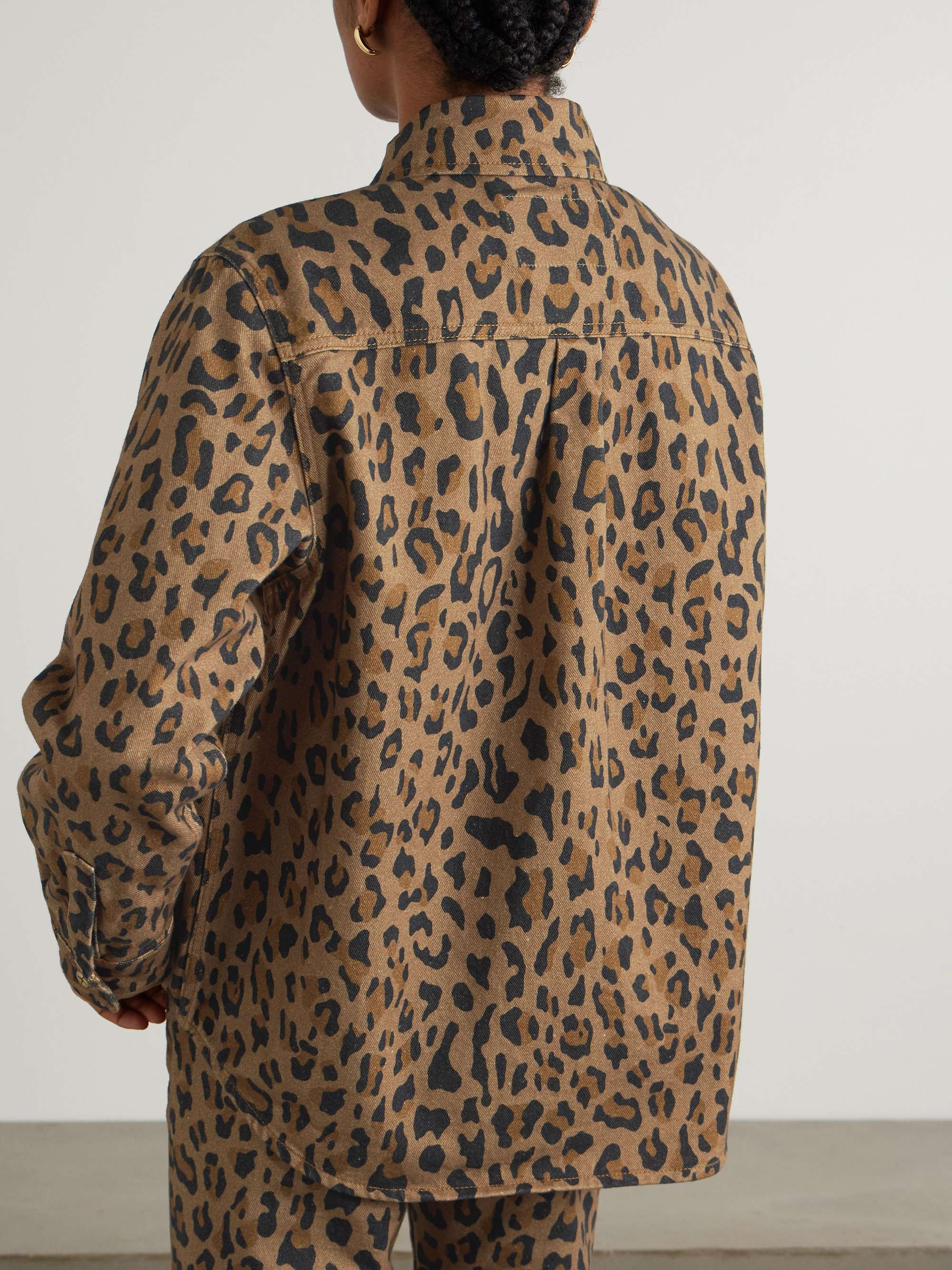 Simba Berber embroidered leopard-print denim shirt view