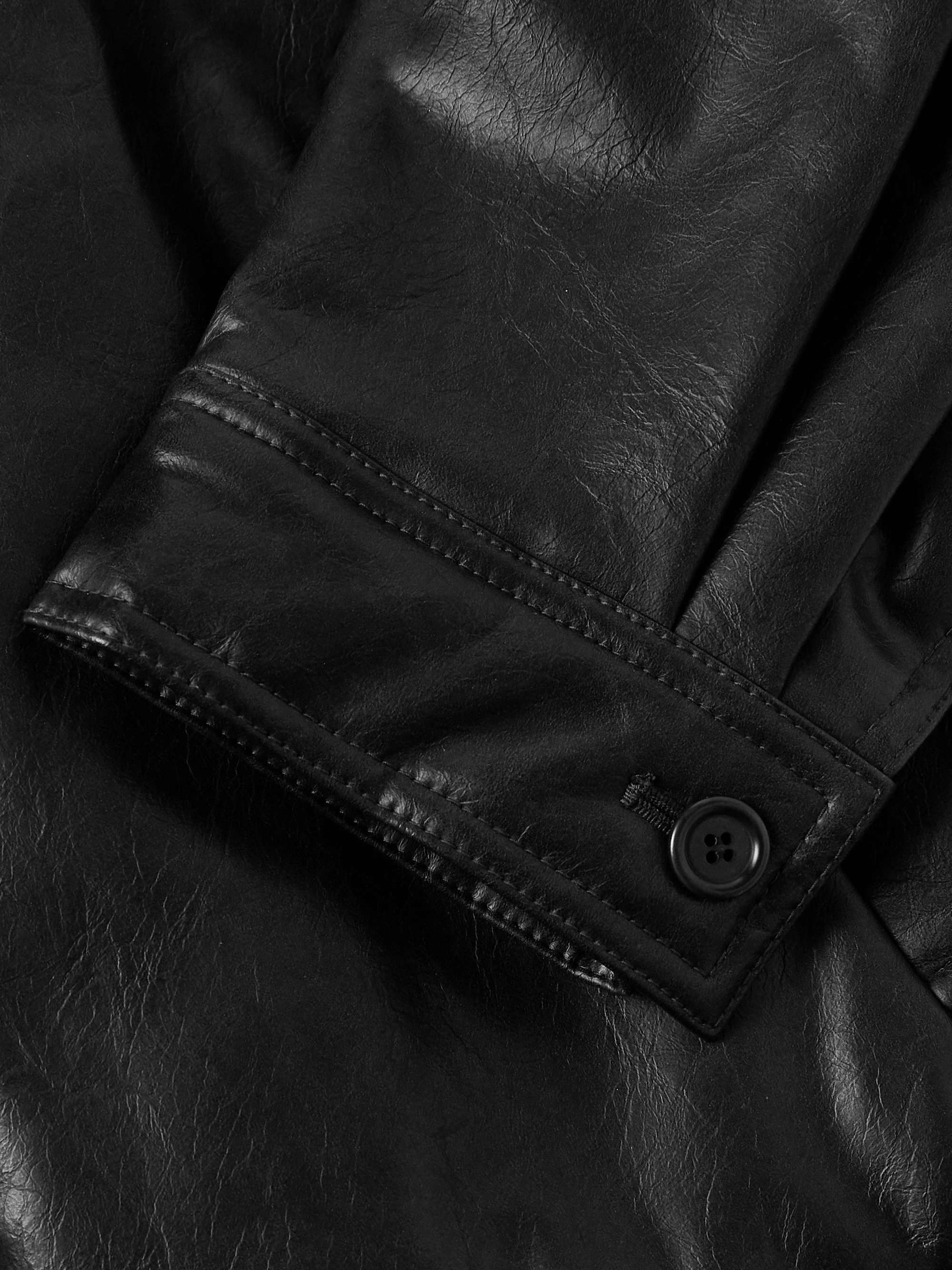 Padded Crinkled Faux Leather Blouson Jacket view