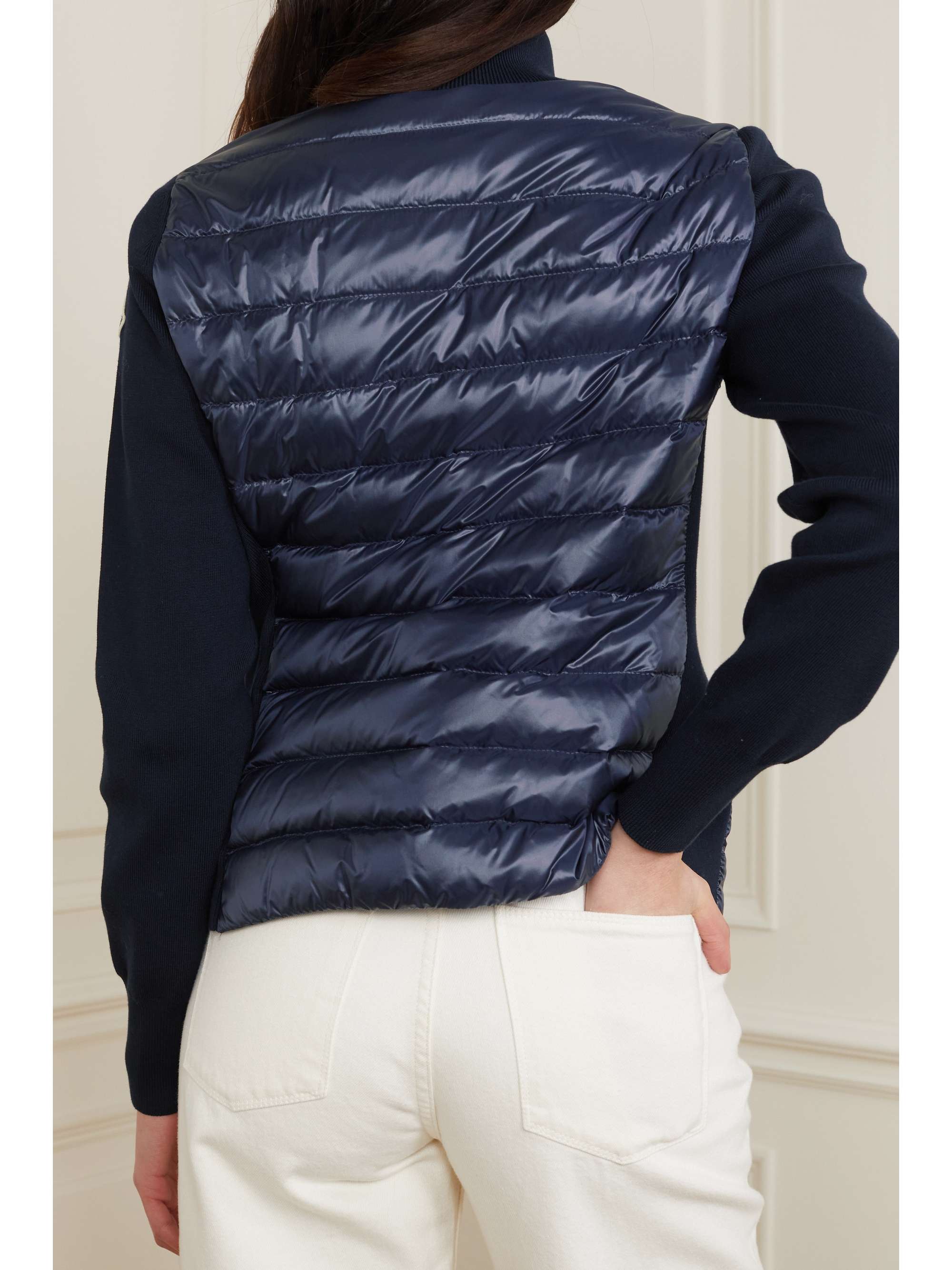 Padded quilted shell and cotton-jersey down jacket view