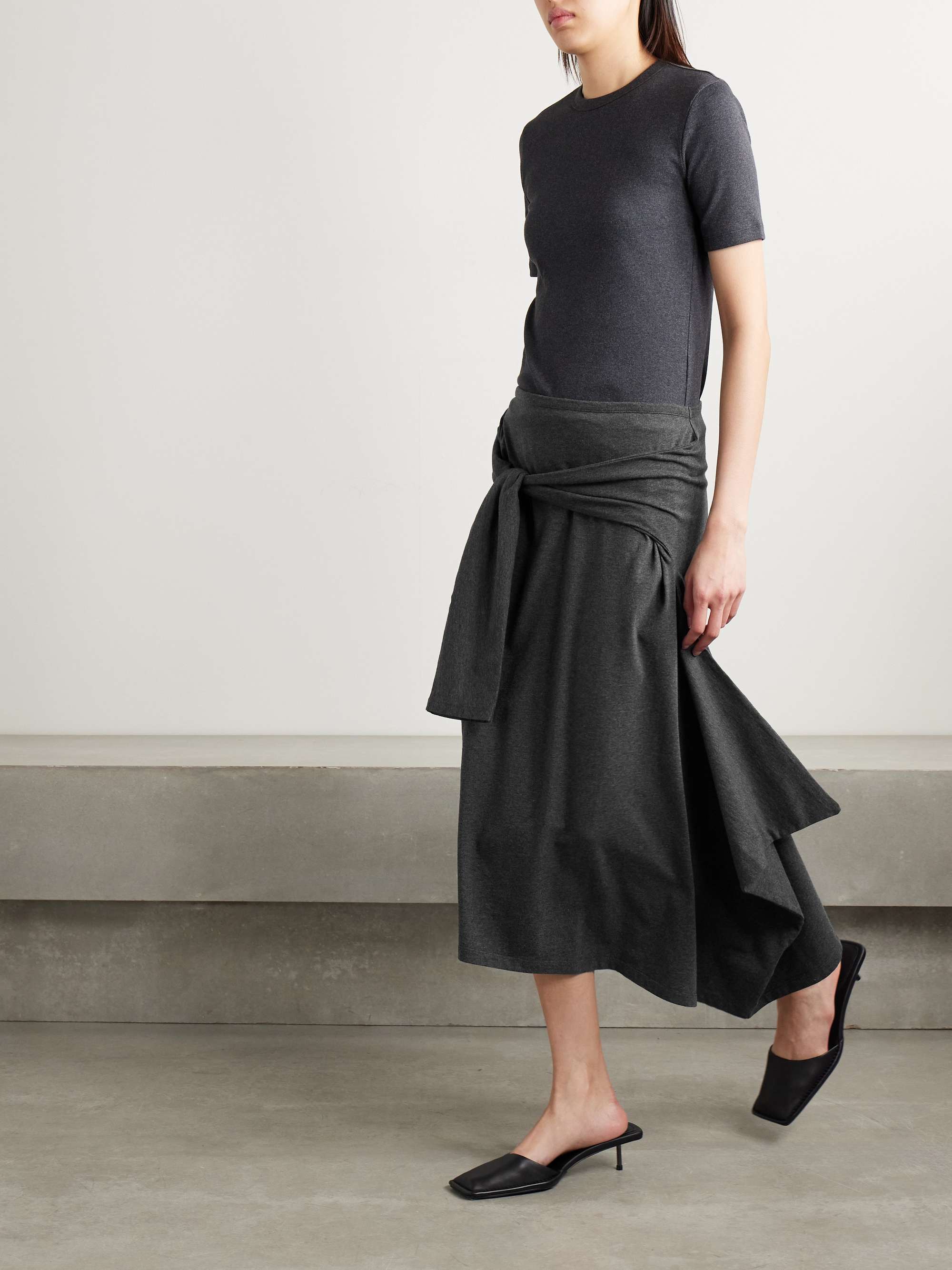 Convertible cotton-jersey midi skirt view
