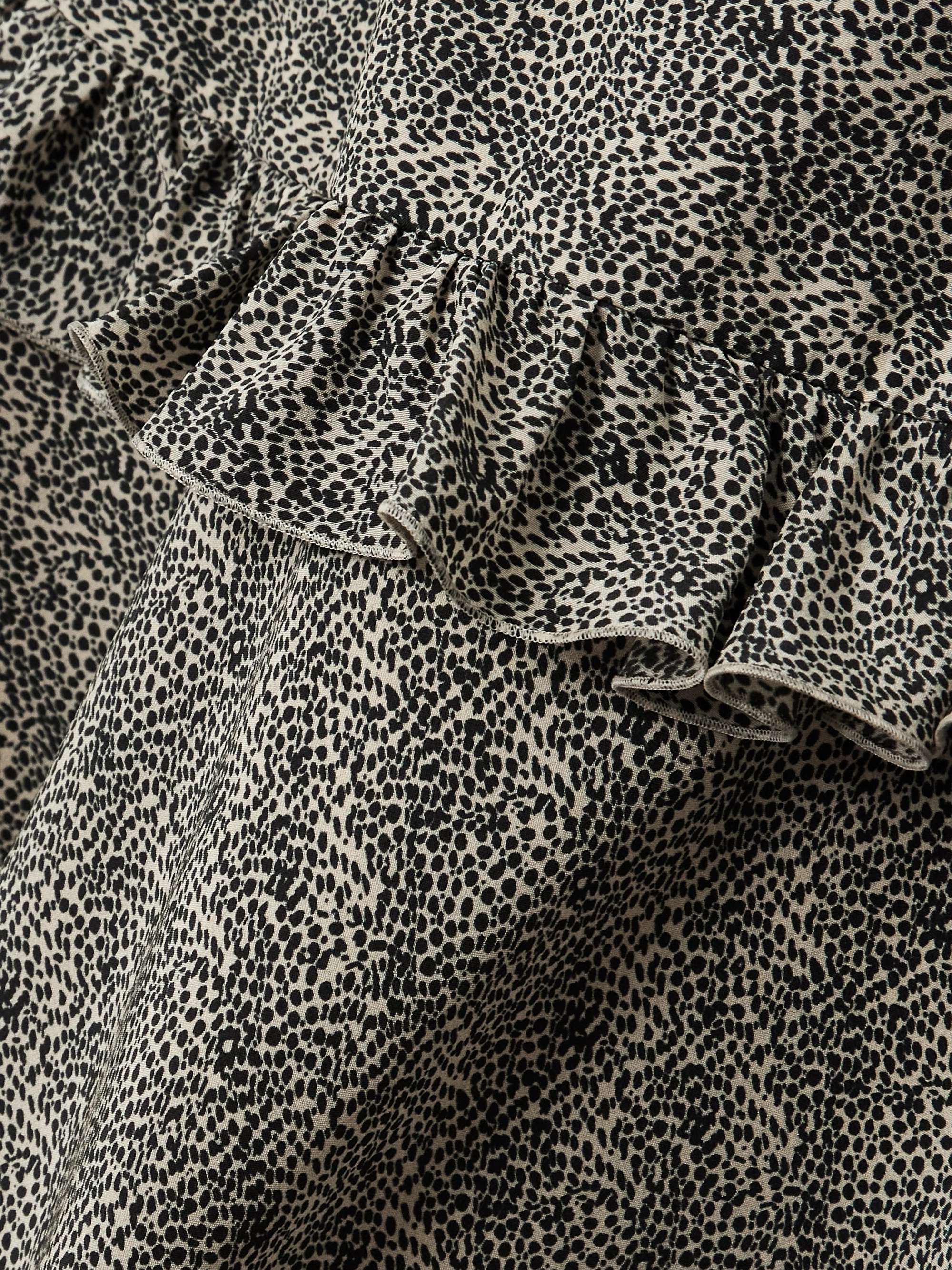 Tiered leopard-print silk mini dress view