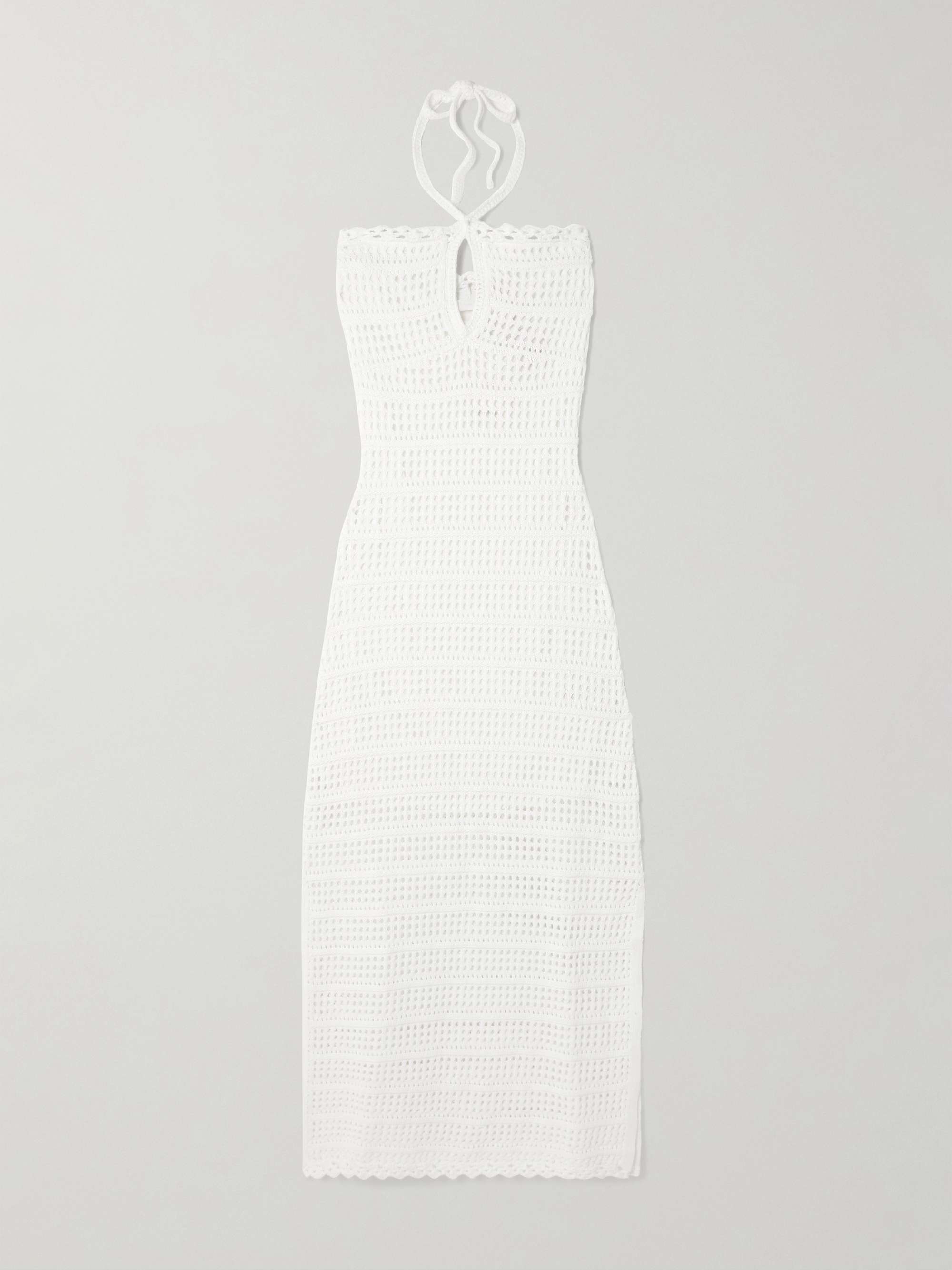 Cutout crocheted cotton-blend halterneck maxi dress view