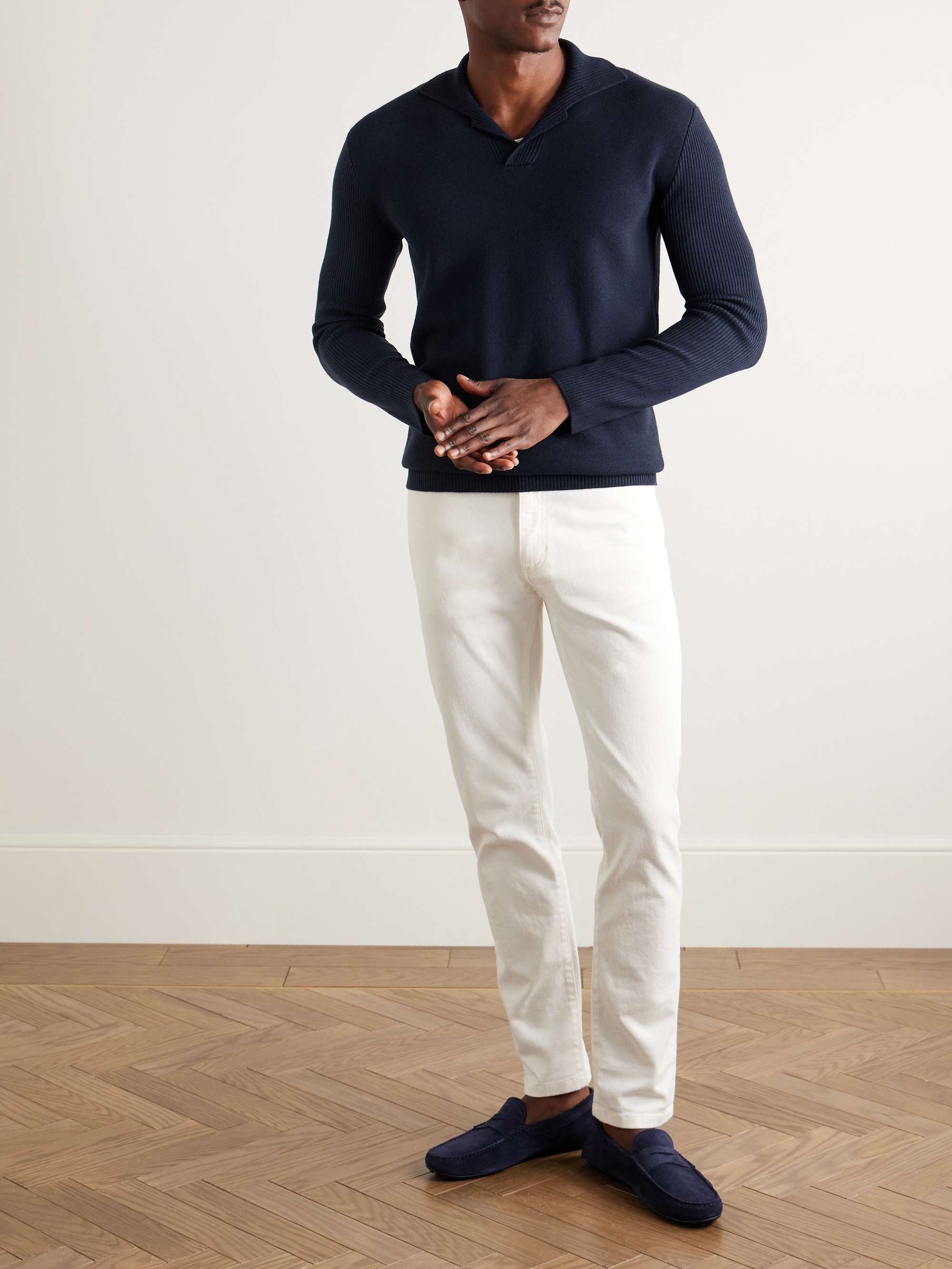 Cashmere and Silk-Blend Polo Shirt view