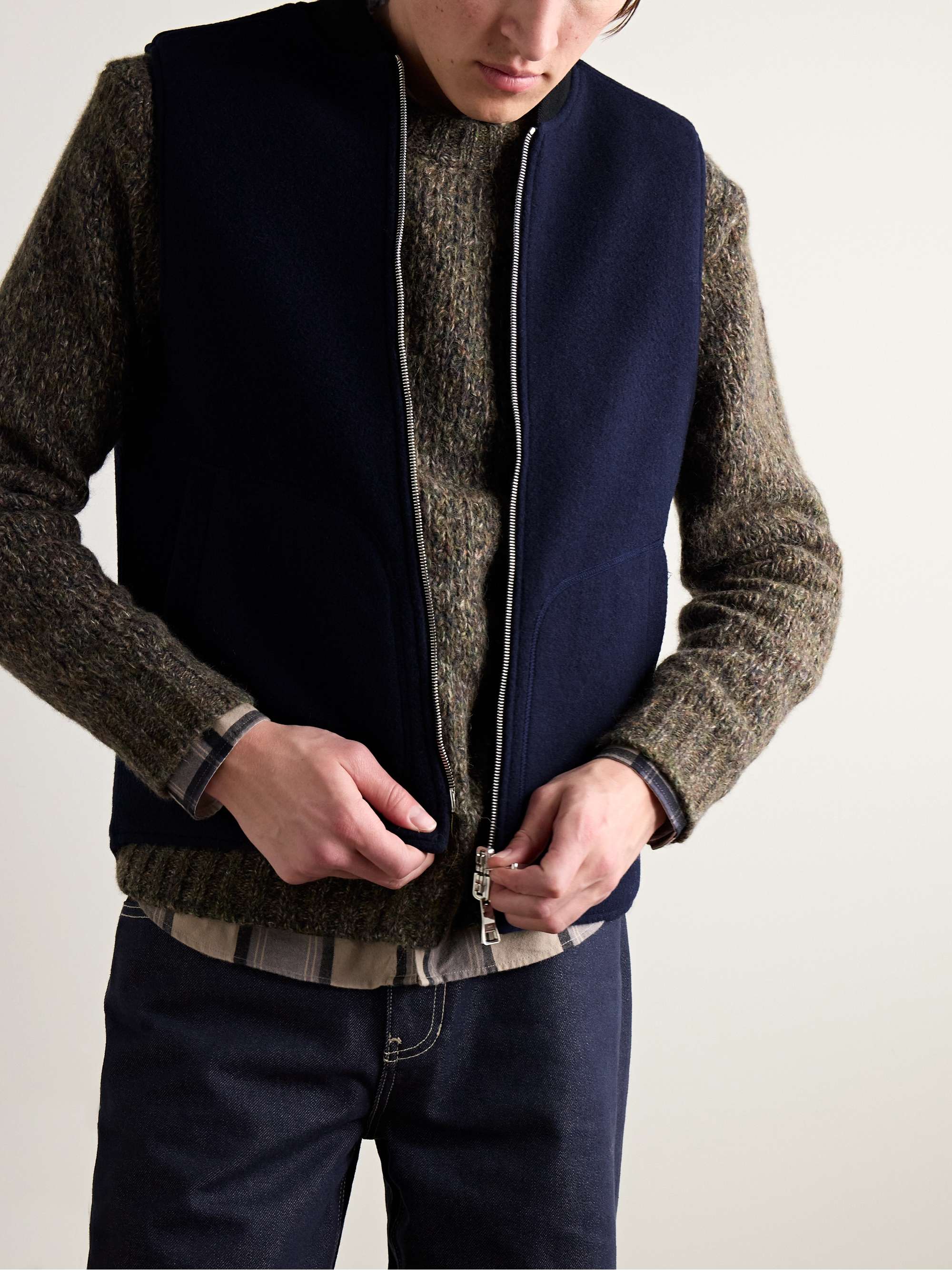 Reversible Padded Wool-Blend Gilet view