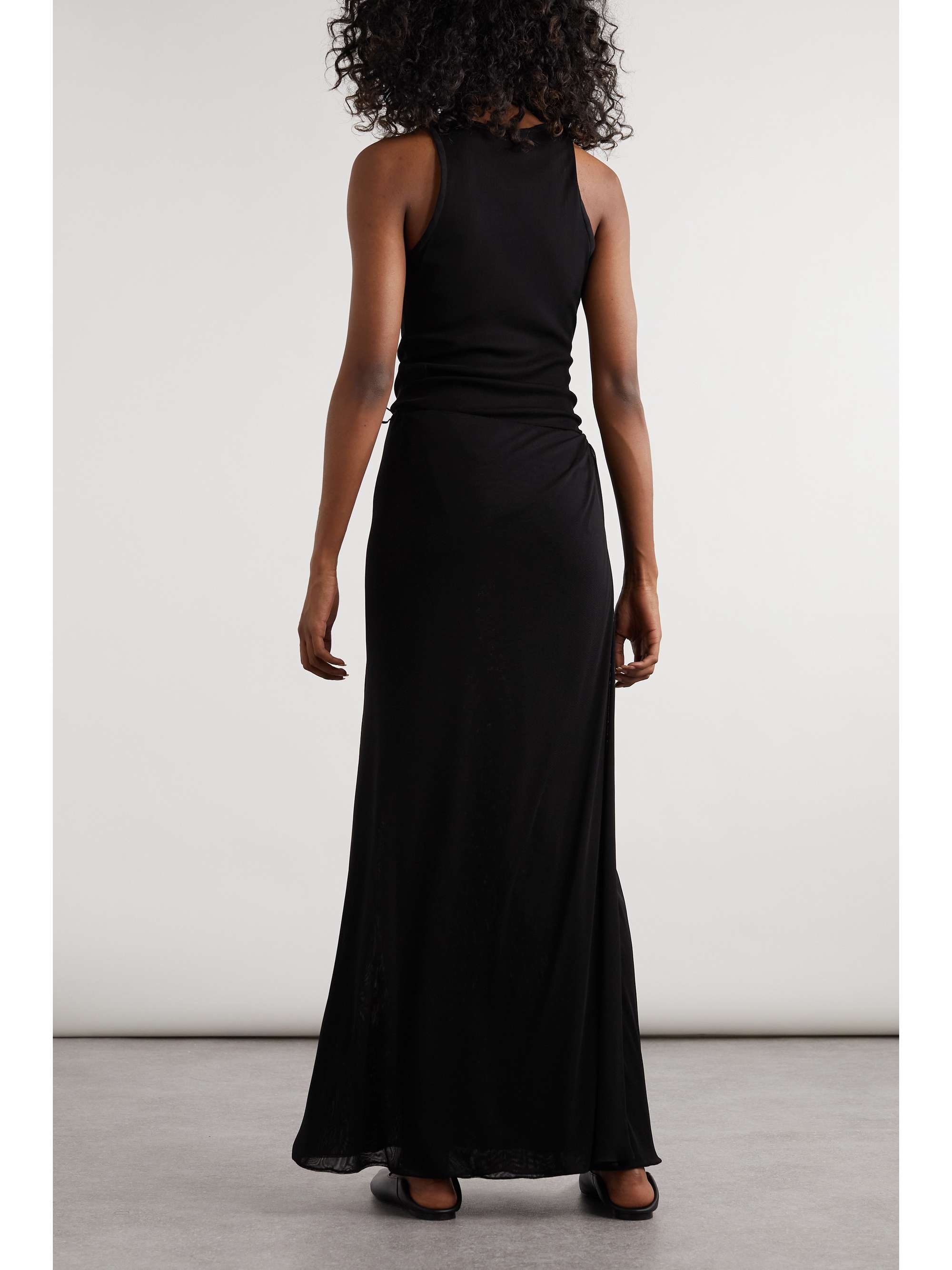 Belted stretch-jersey maxi wrap dress view