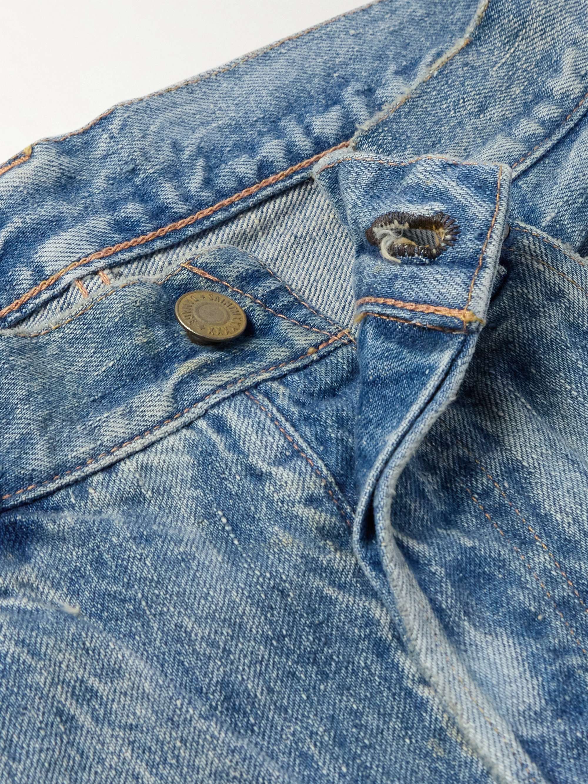 Straight-Leg Distressed Denim Shorts view