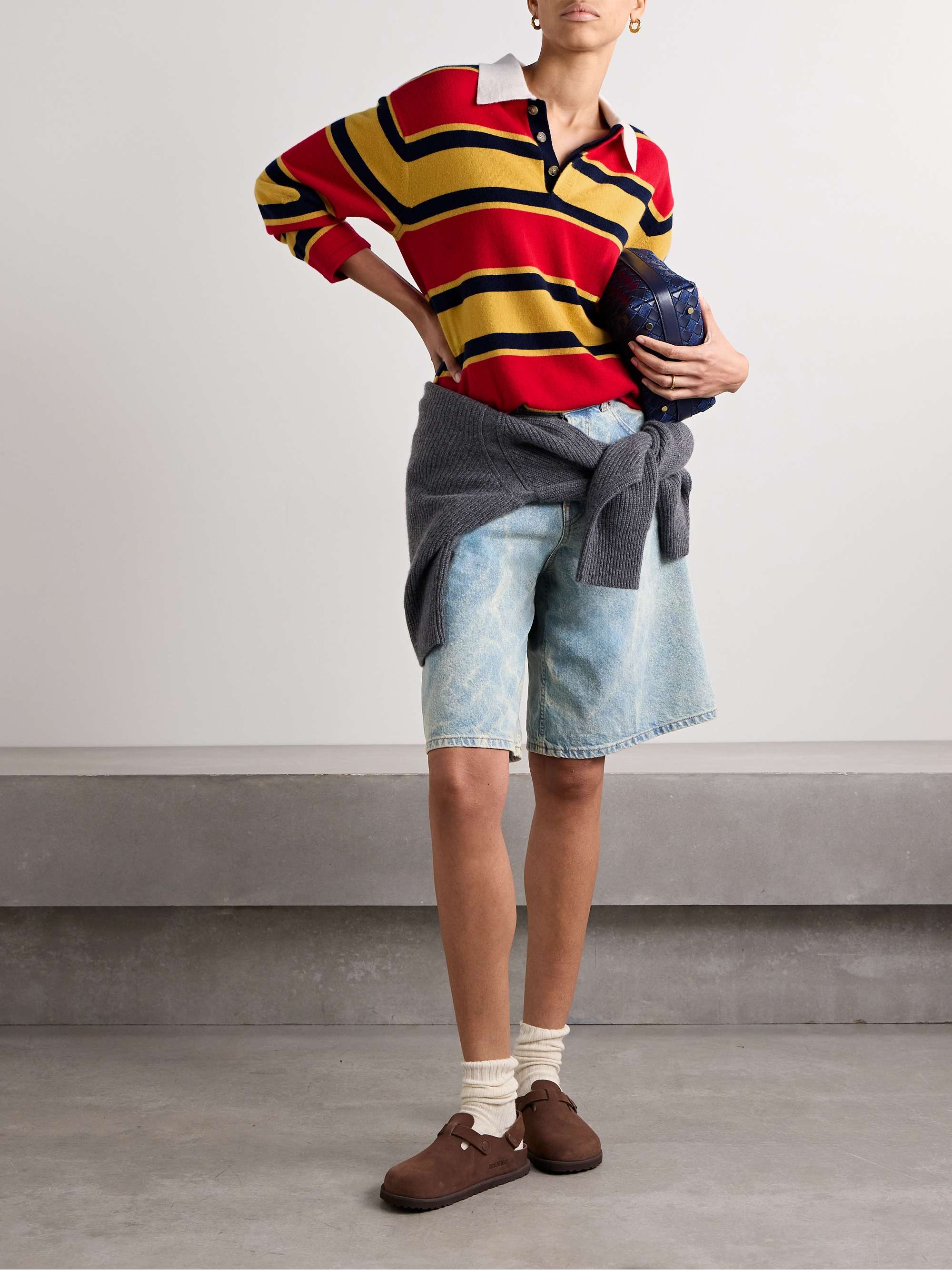 Rugby striped cashmere sweater view