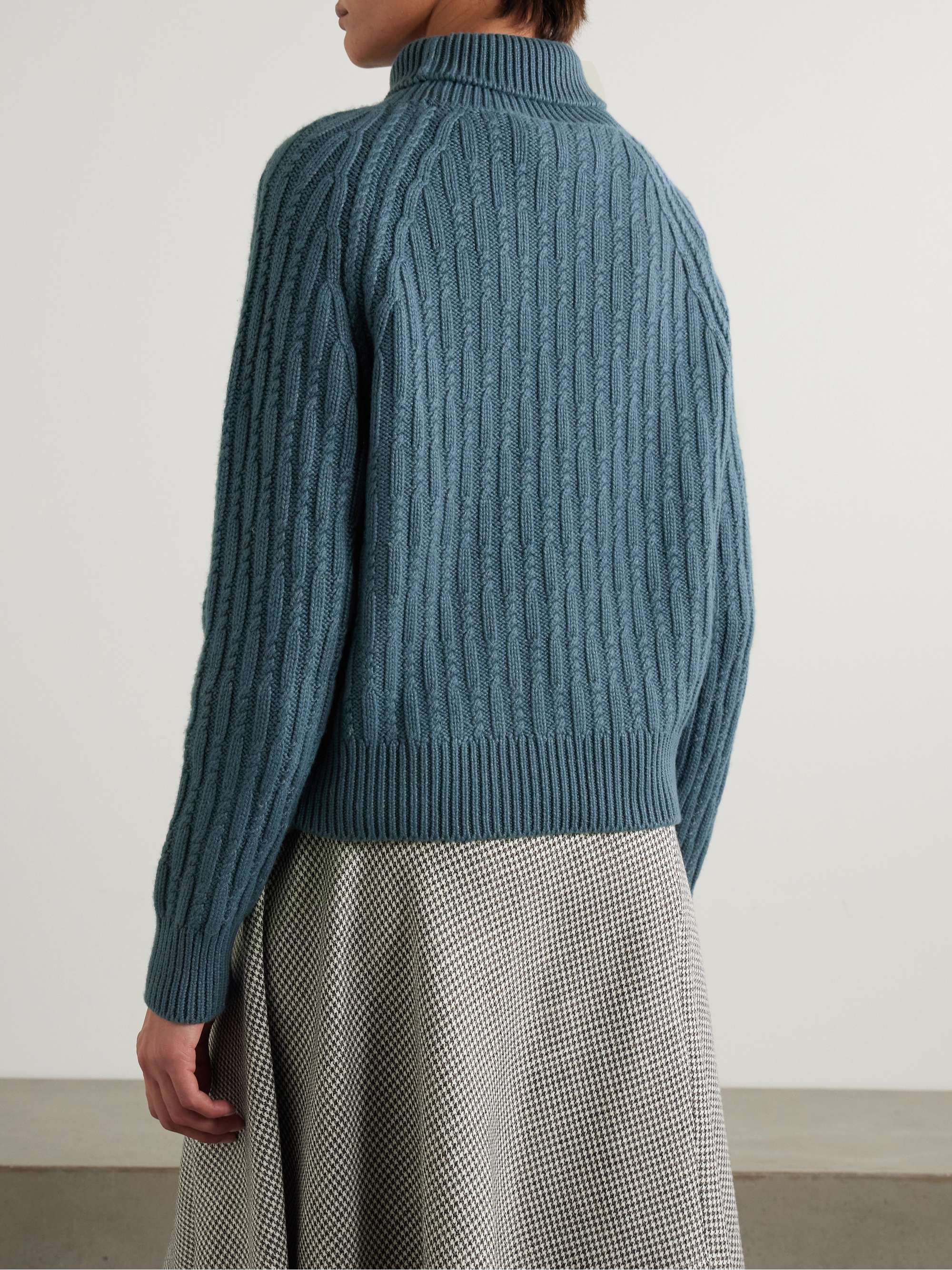 Annabel cable-knit cashmere turtleneck sweater view