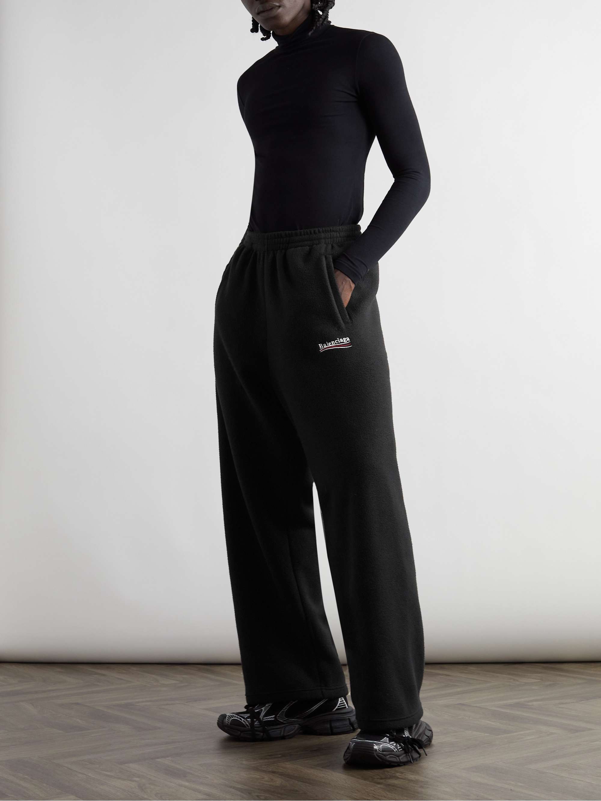 Straight-Leg Logo-Embroidered Cotton-Jersey Sweatpants view