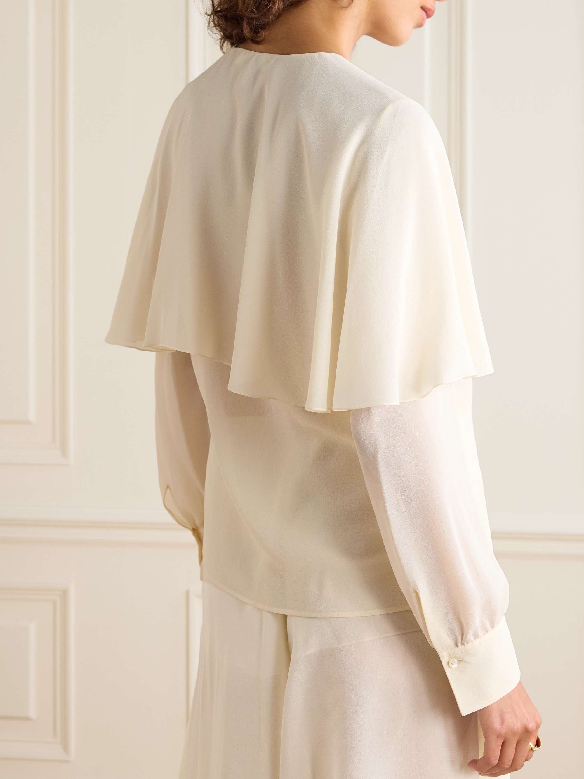 Layered silk-georgette shirt view