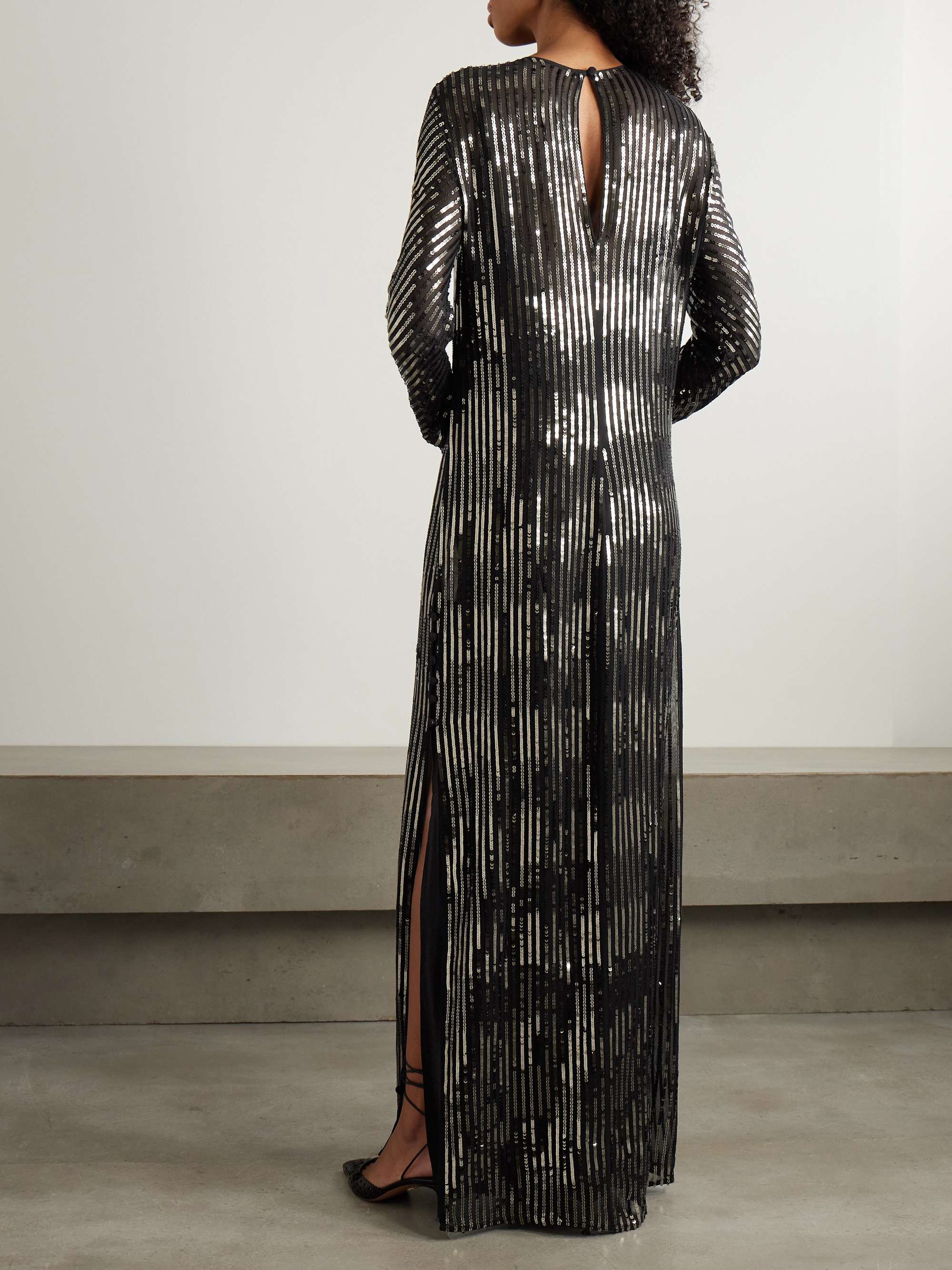 Actitud Nautica sequinned tulle maxi dress view