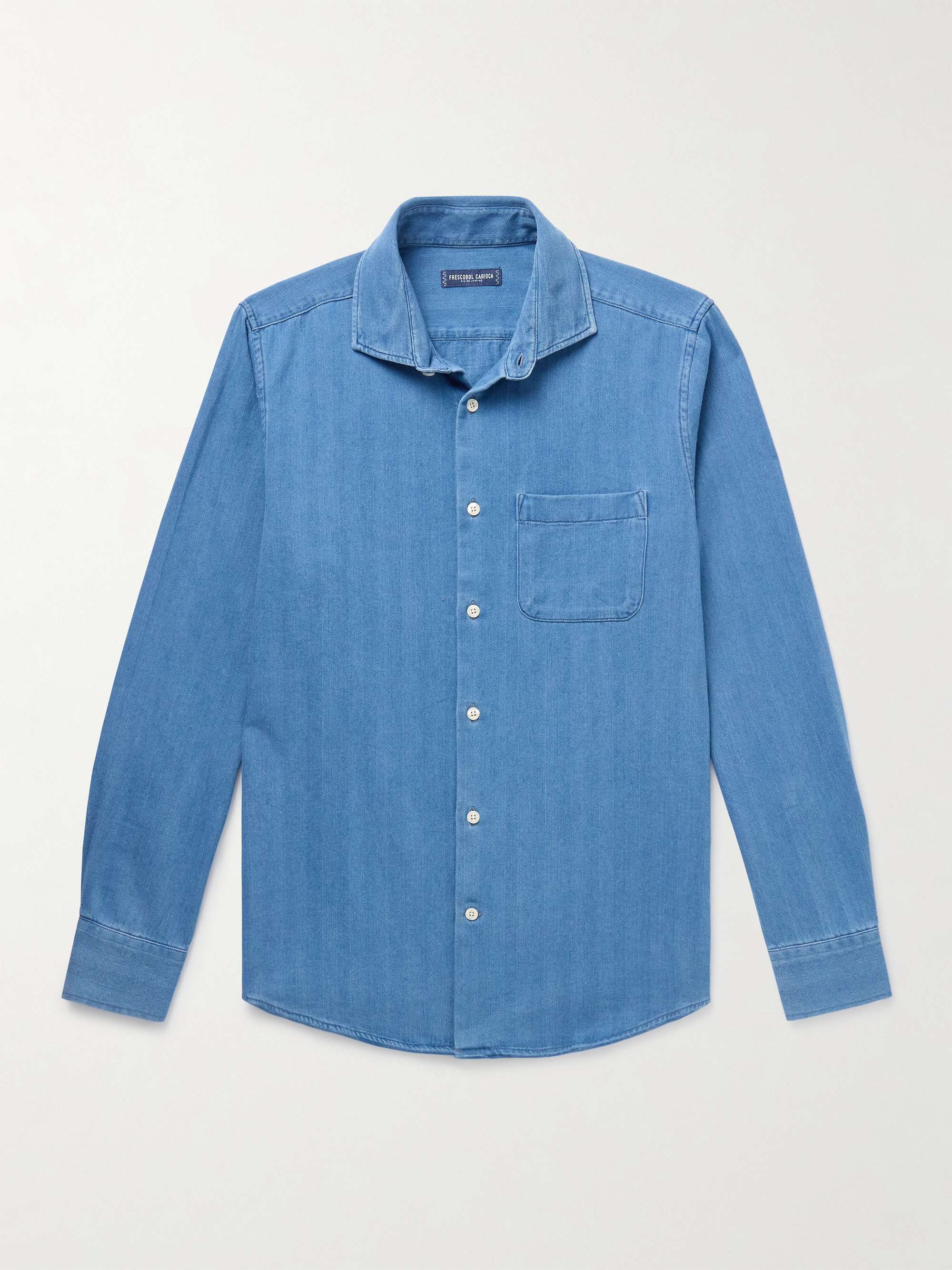 Emilio Herringbone Cotton-Twill Shirt view