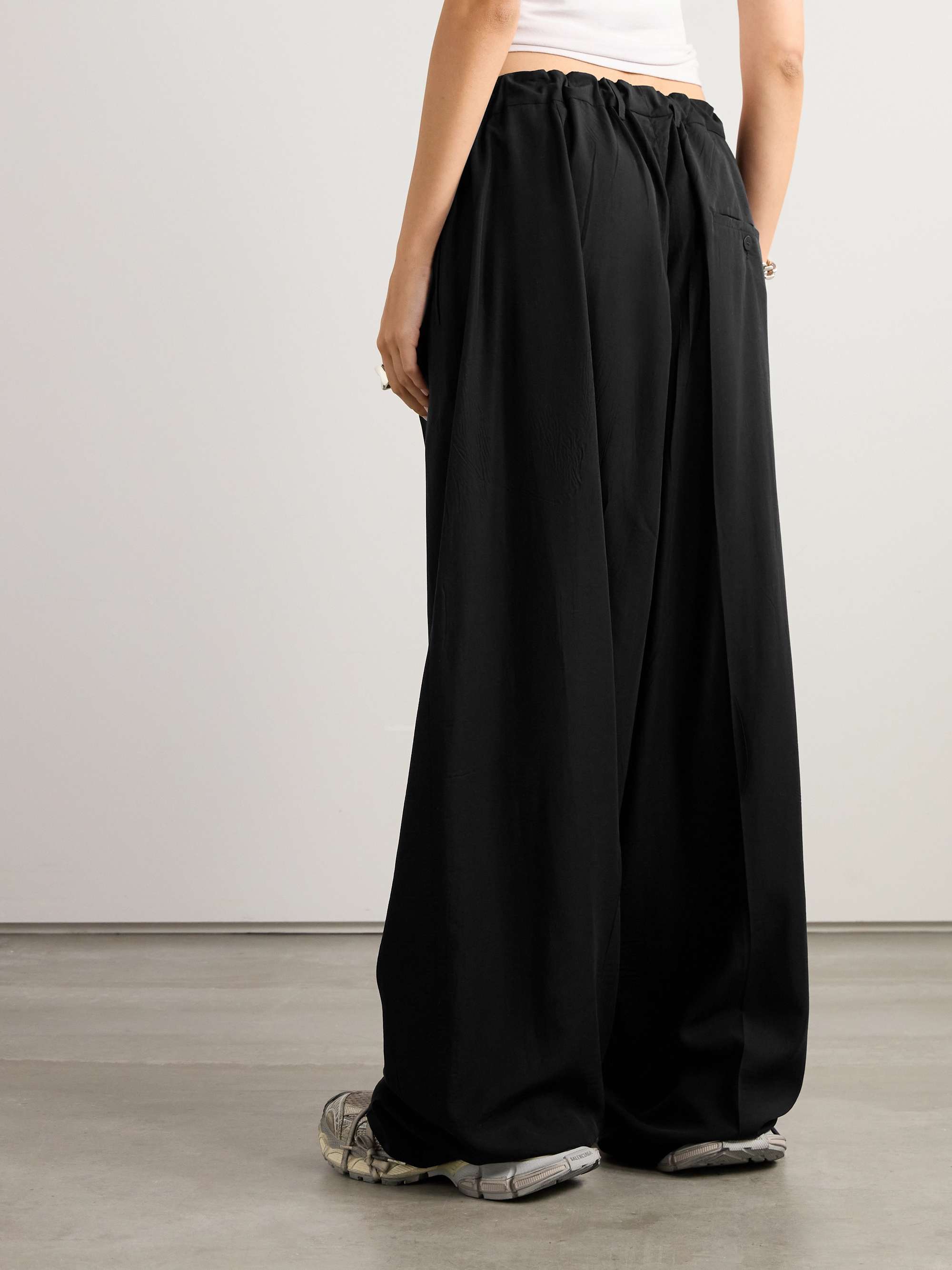 Lyocell-poplin wide-leg pants view