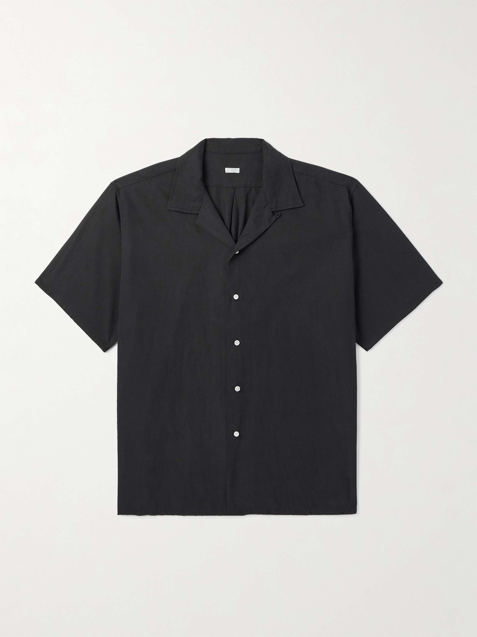 Convertible-Collar Silk and Cotton-Blend Twill Shirt view