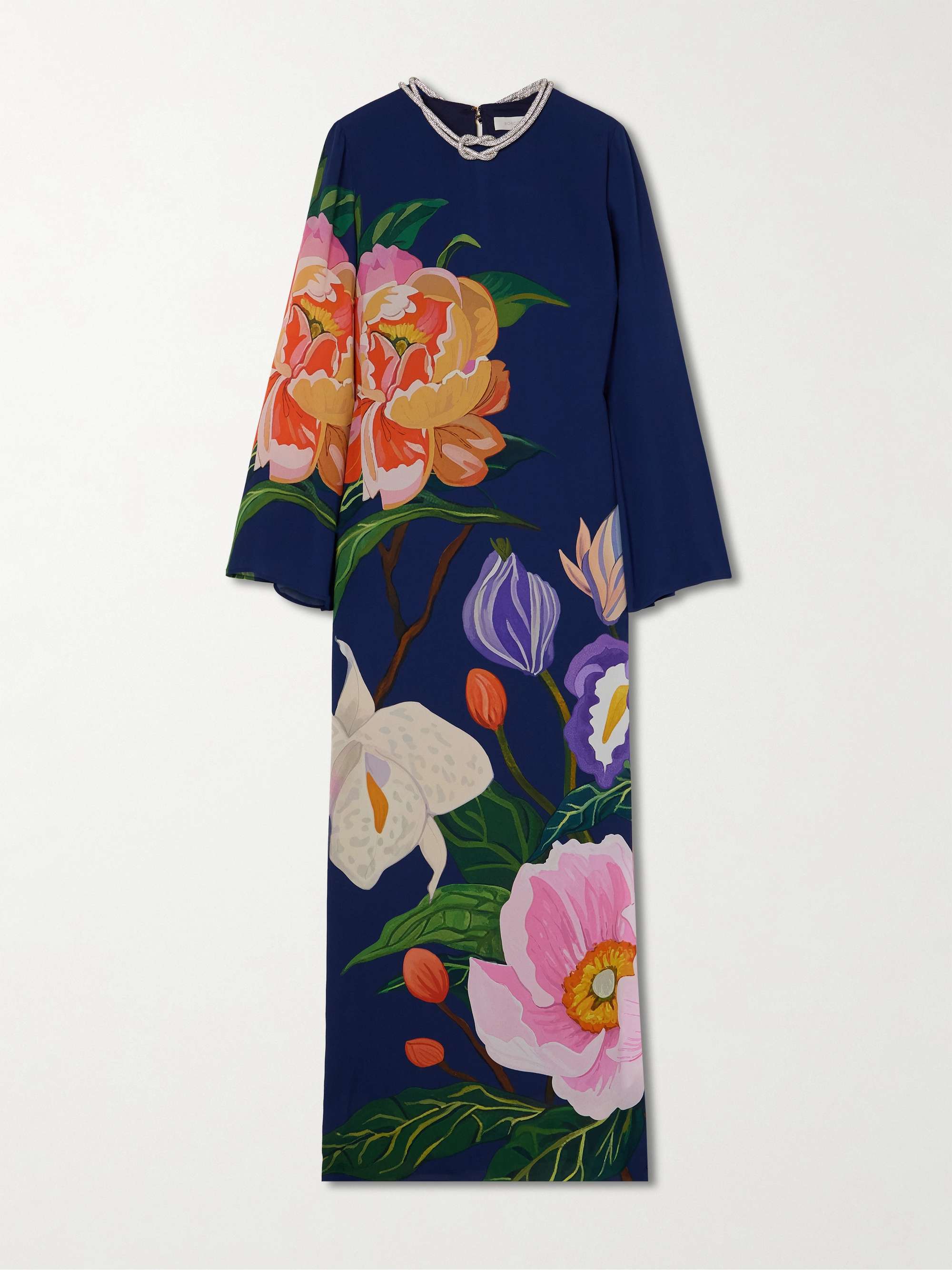 Capucine embellished floral-print crepe de chine maxi dress view