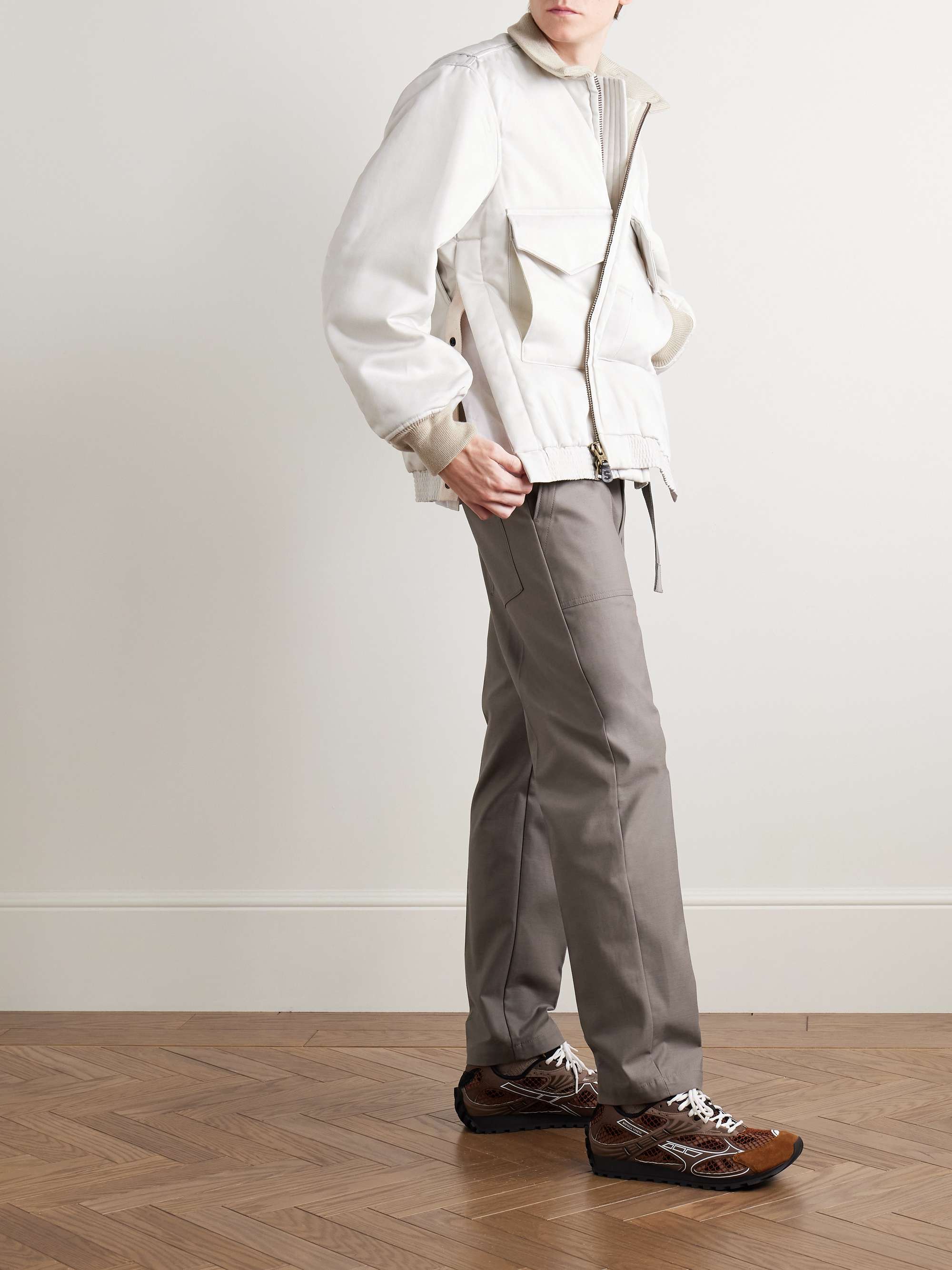 + WTAPS® Slim-Fit Straight-Leg Belted Embroidered Cotton Trousers view