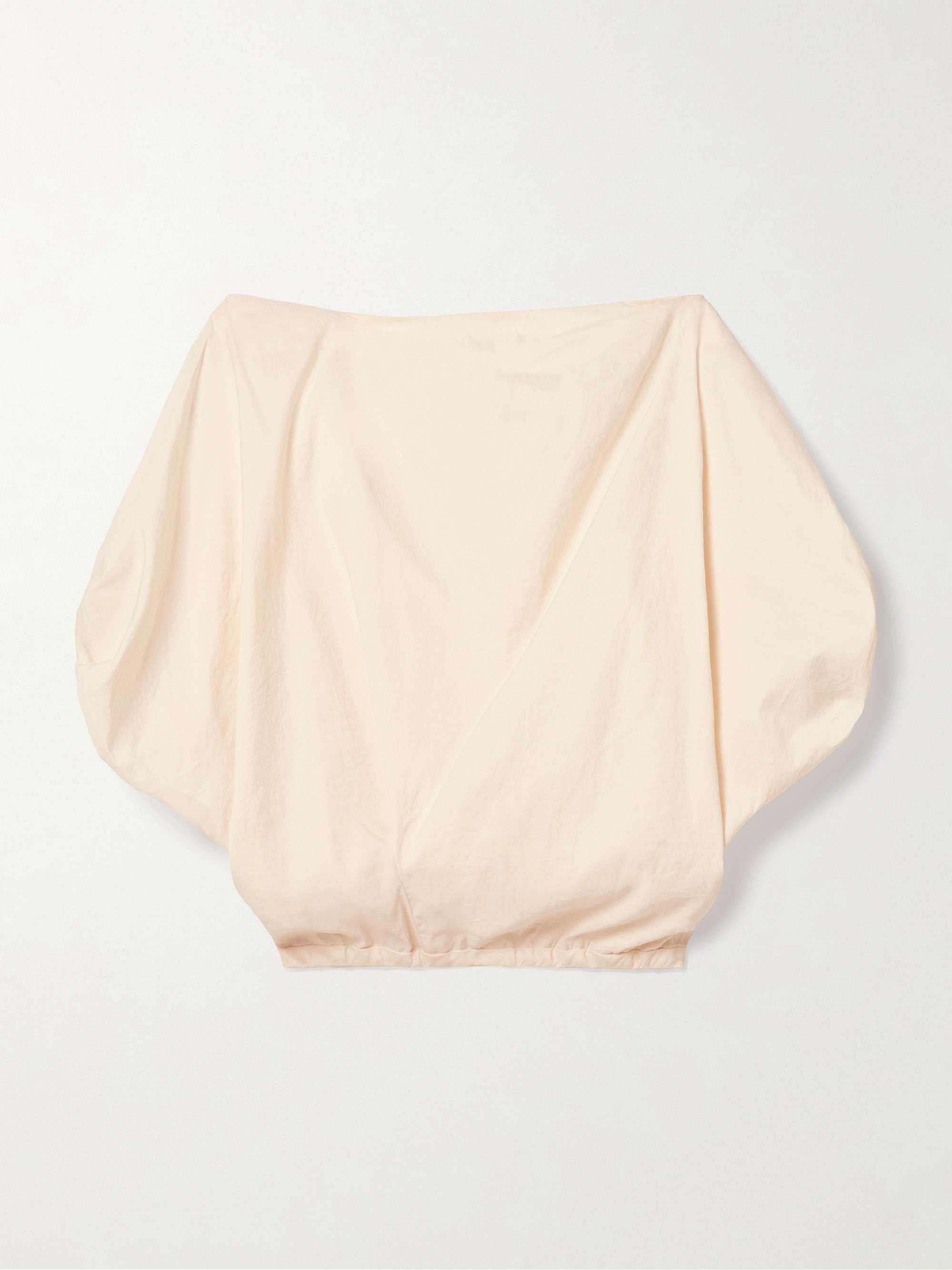 Niles cropped draped silk and cotton-blend twill top view