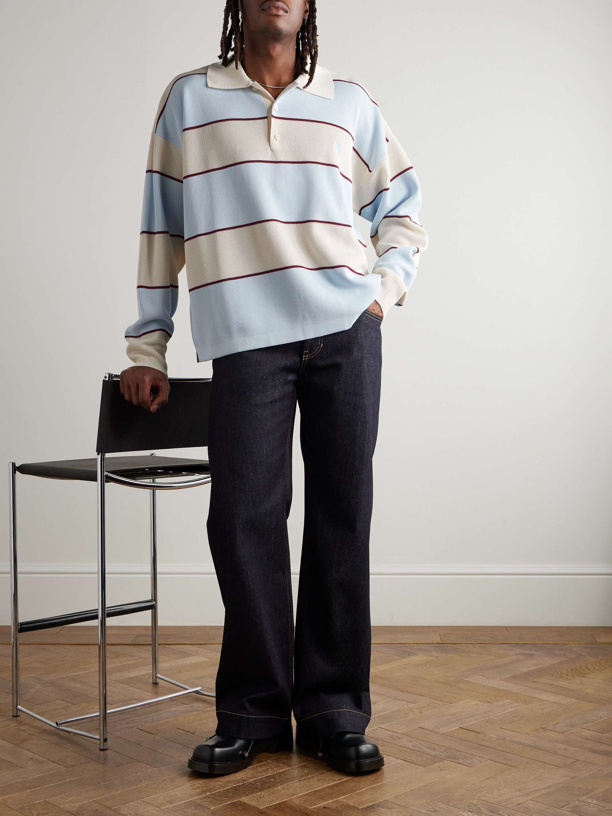 Oversized Embroidered Piqué Rugby Shirt view