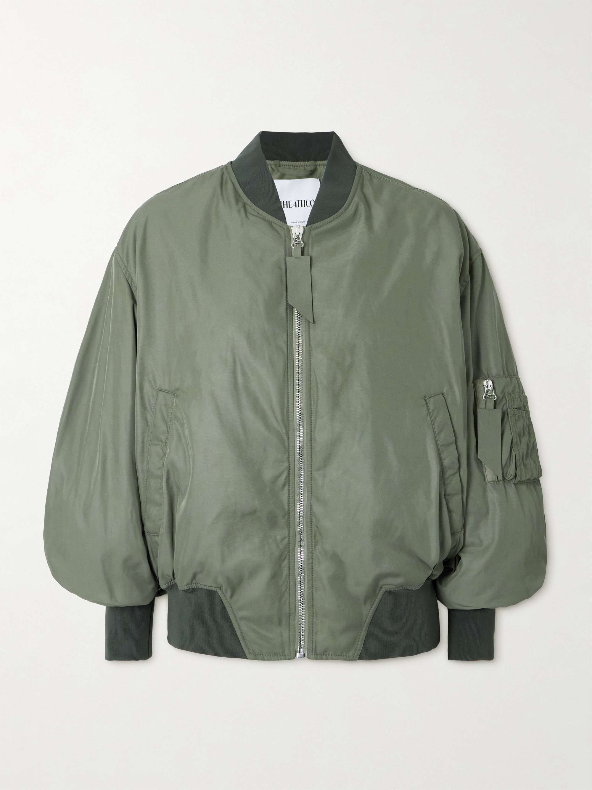 Padded satin-twill bomber jacket view