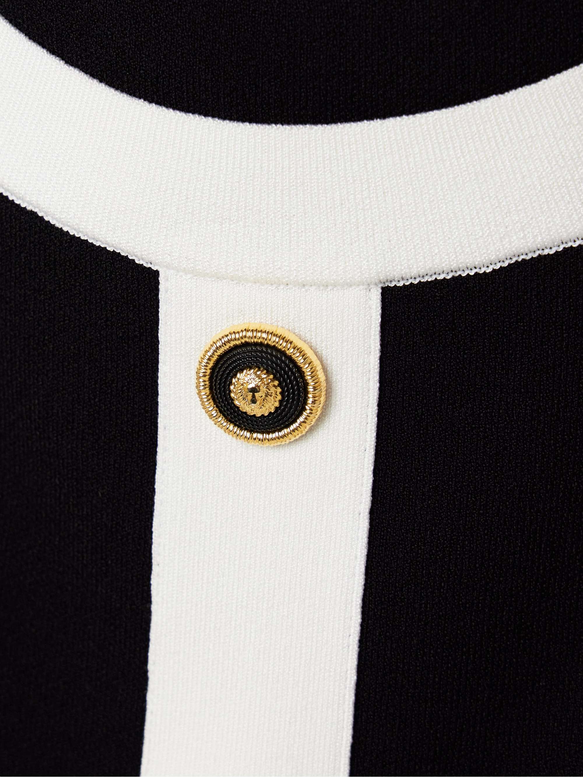 Button-embellished knitted halterneck mini dress view