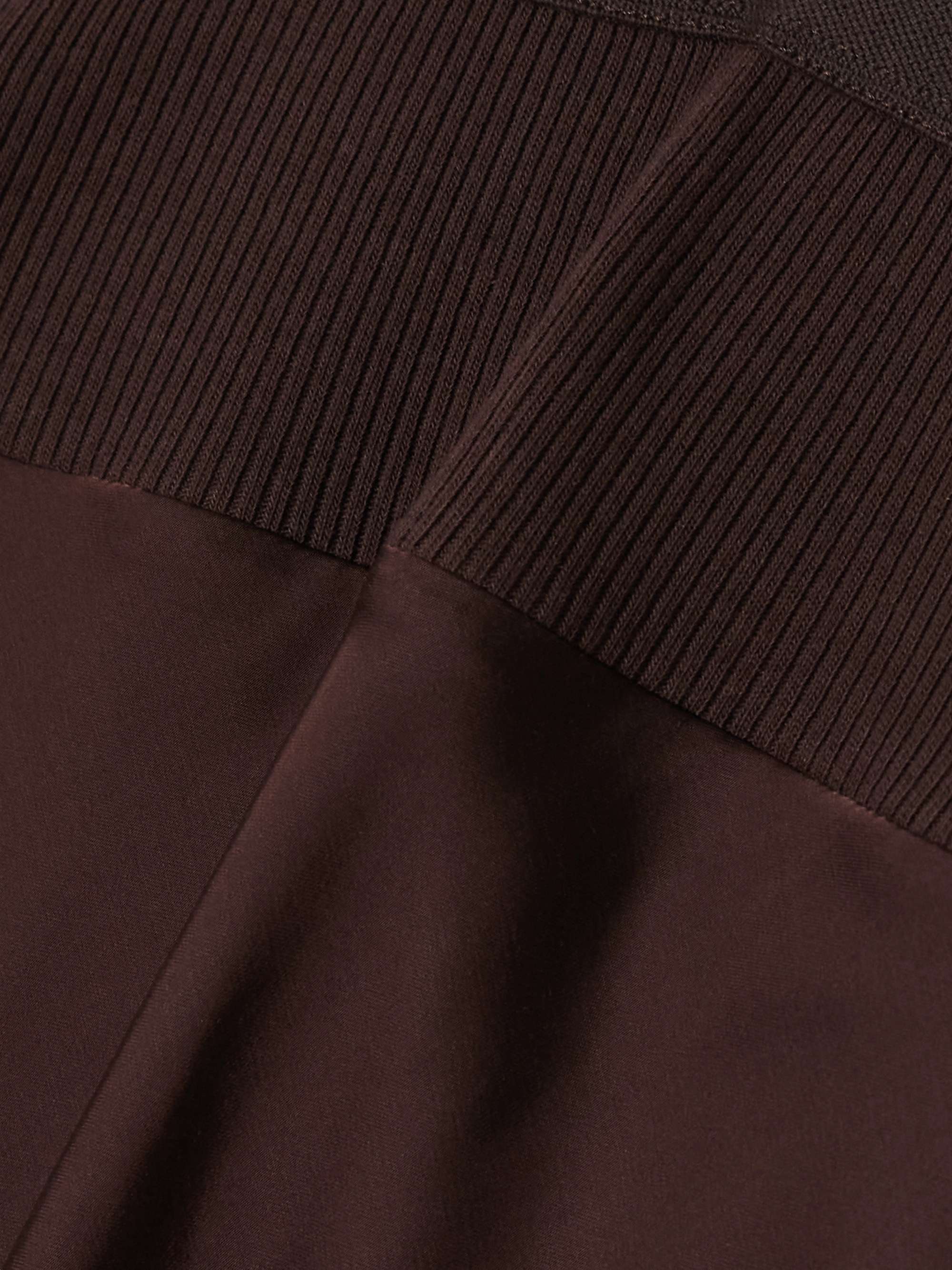 Ribbed cotton-blend trimmed charmeuse maxi skirt view
