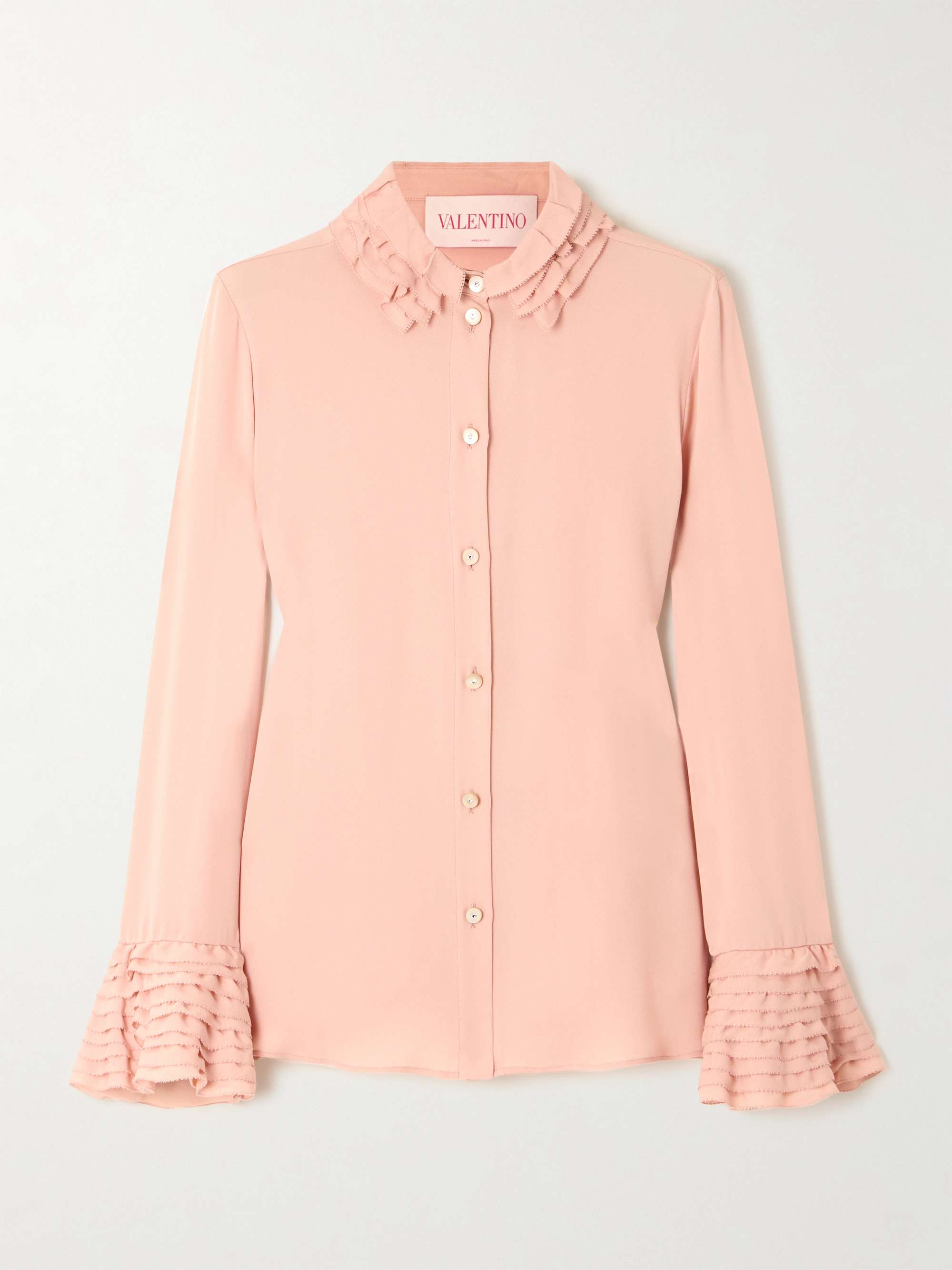 Ruffled silk-georgette shirt view