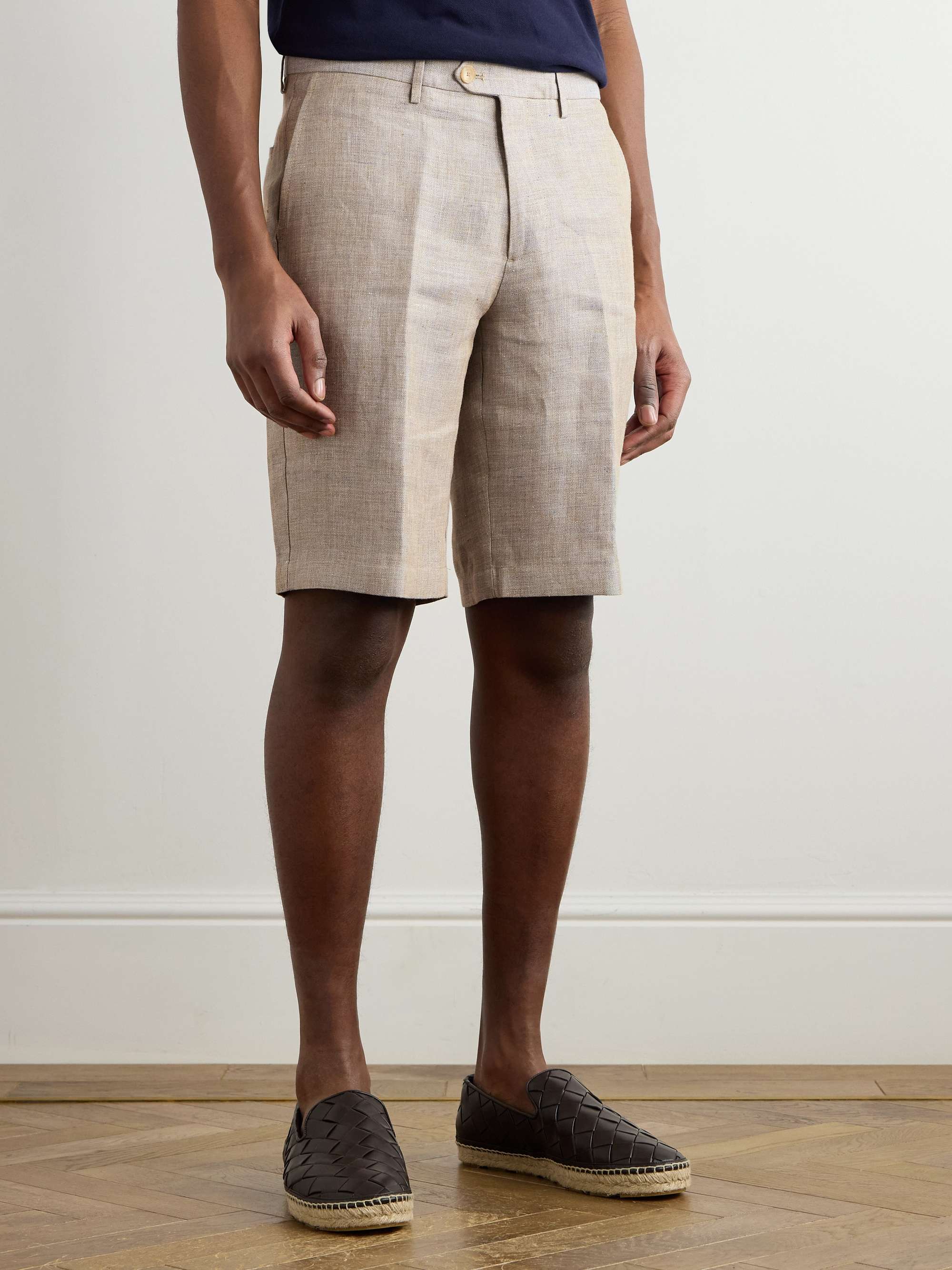 Straight-Leg Linen-Canvas Shorts view