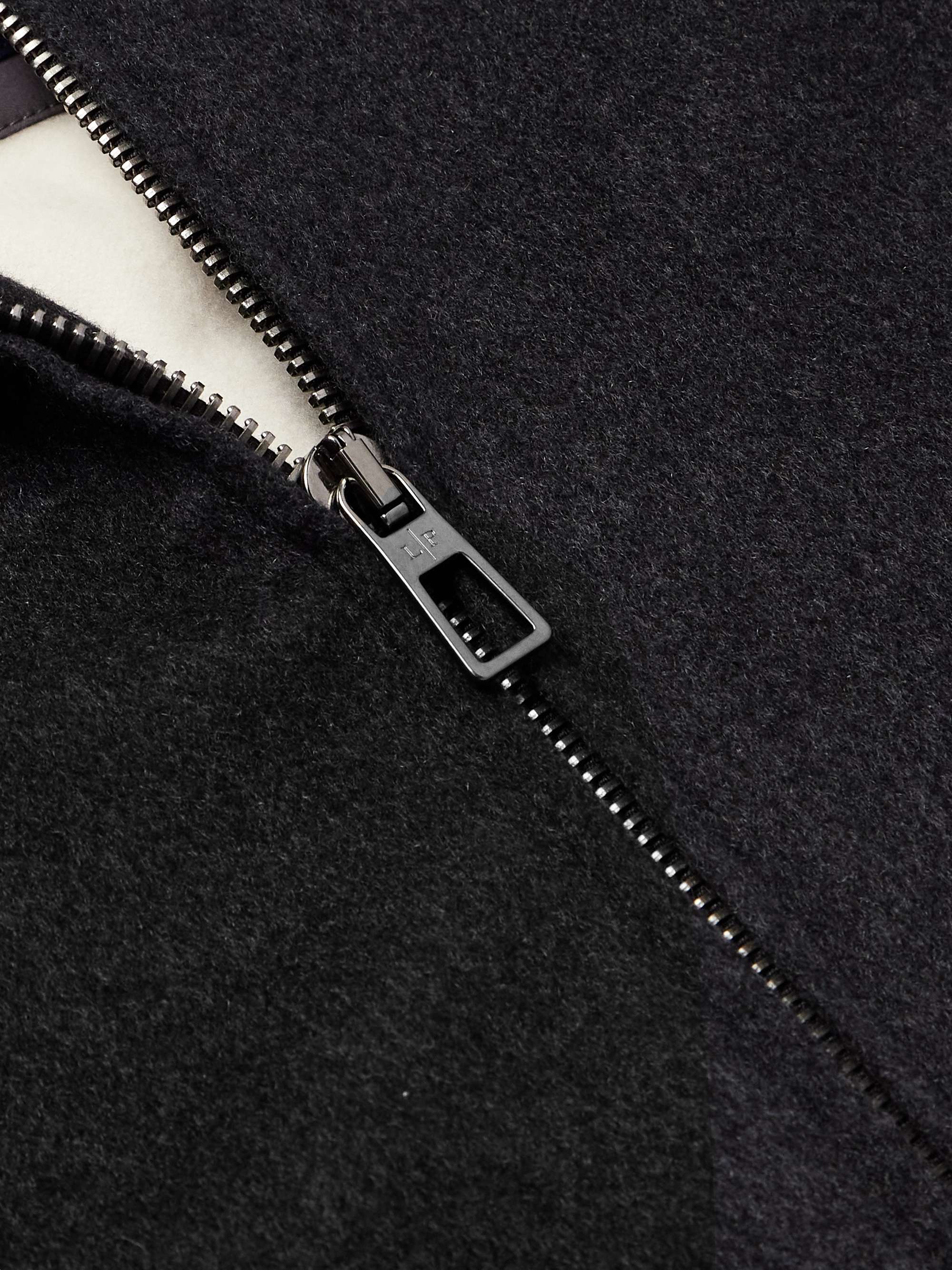 Roadster Suede-Trimmed Brushed-Knit Jacket with Detachable Gilet view