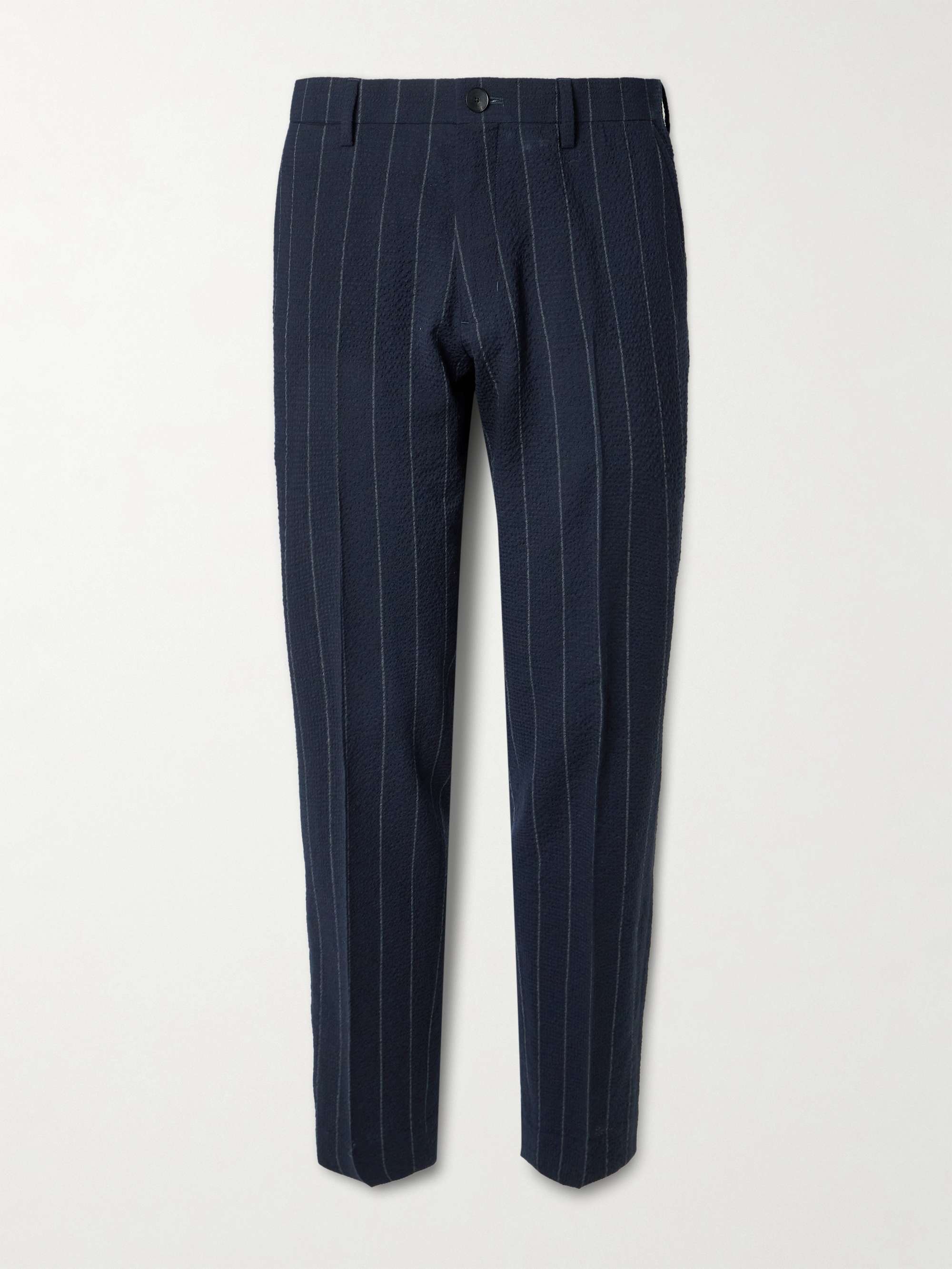 Philip Tapered Pinstriped Wool-Blend Seersucker Suit Trousers view