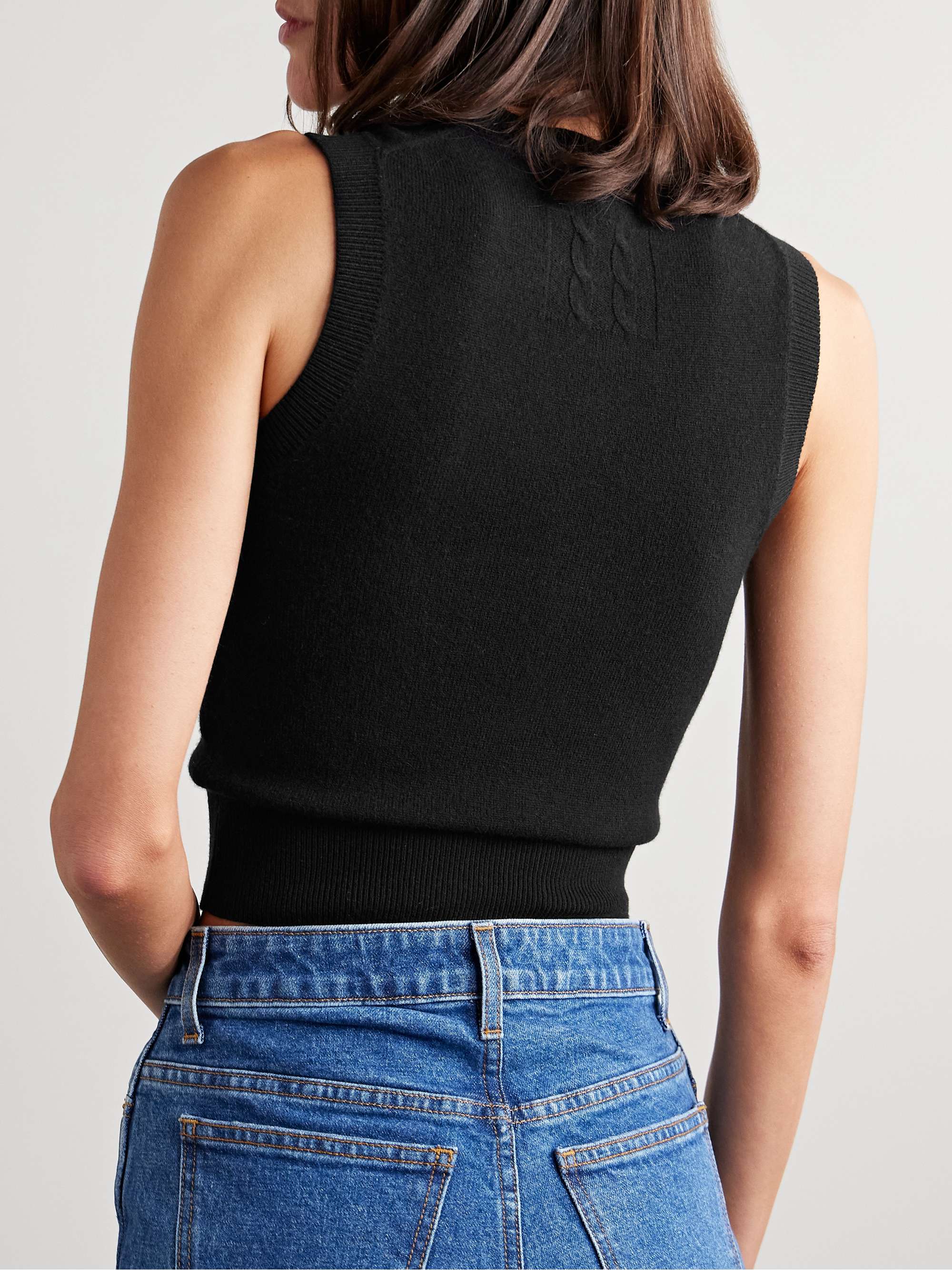May cropped cashmere tank view