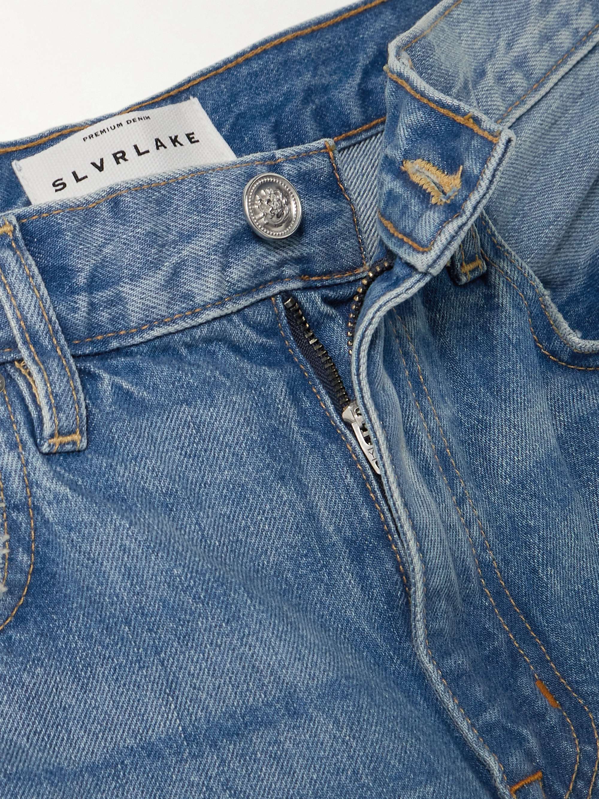 Grace distressed high-rise wide-leg jeans view