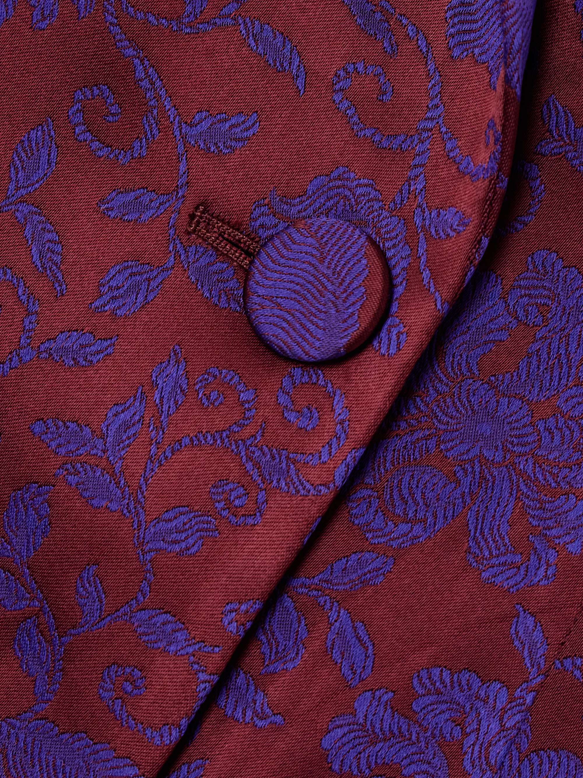 Double-breasted floral-jacquard twill blazer view