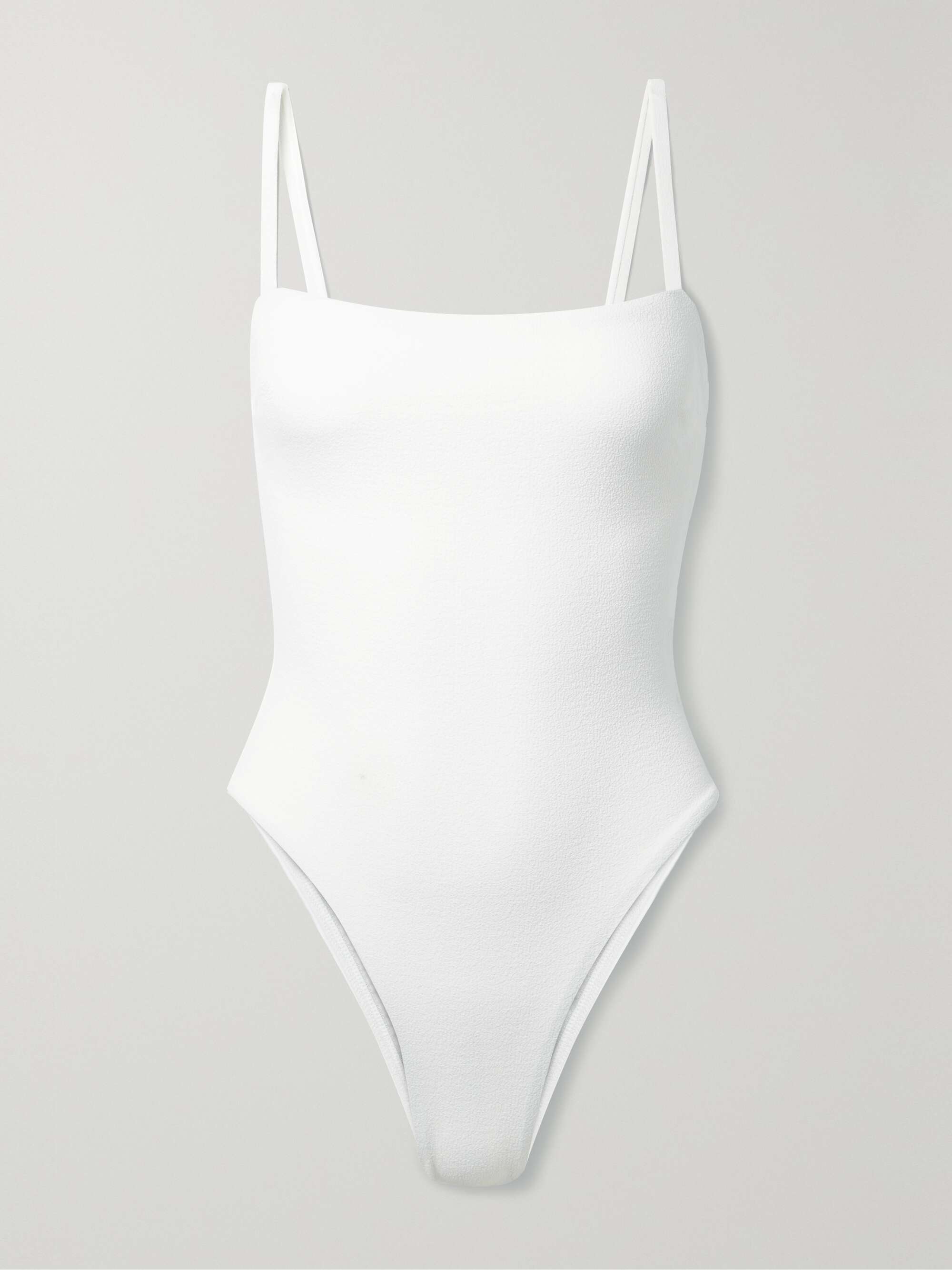 Petite Square recycled-seersucker swimsuit view