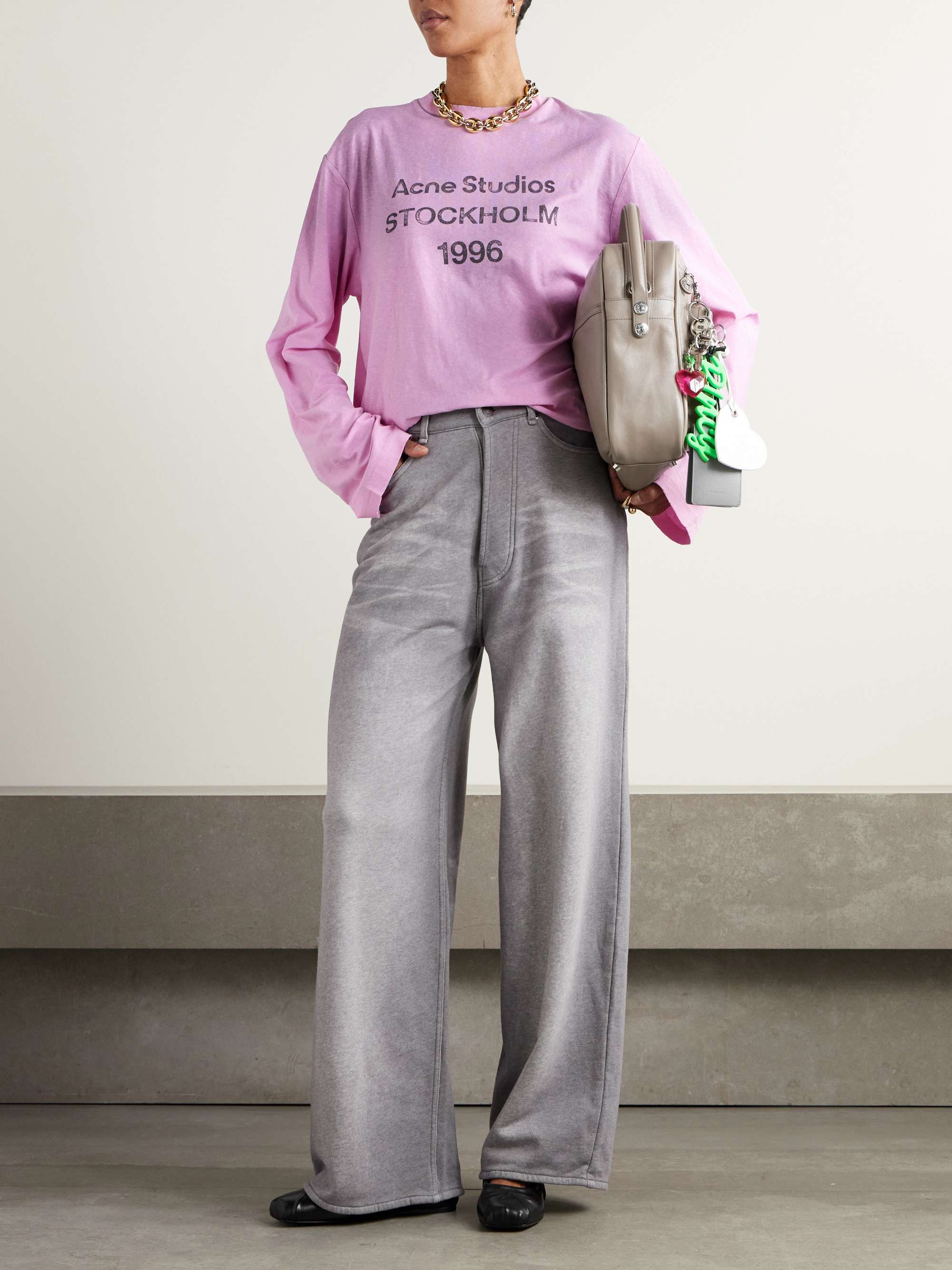 Organic cotton-jersey wide-leg pants view
